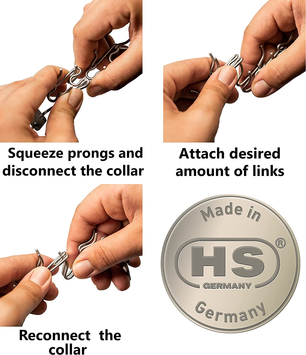 2.25Mm Herm Sprenger Prong Collar Extra Links Chrome Plated (3 Pack)