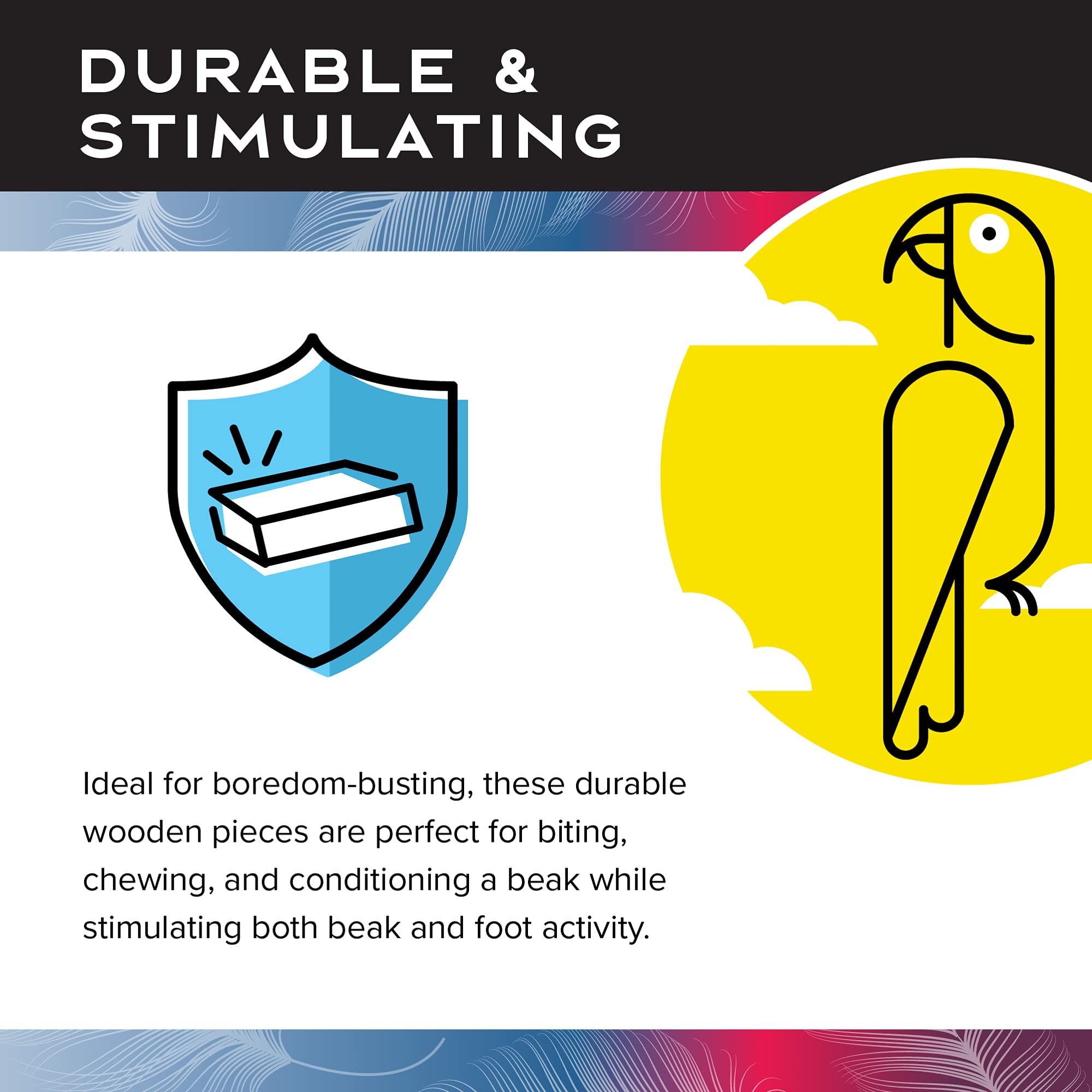 Featherland Paradise | Multi-Colored Zig Zag Chew | Bird Toys For Large Birds