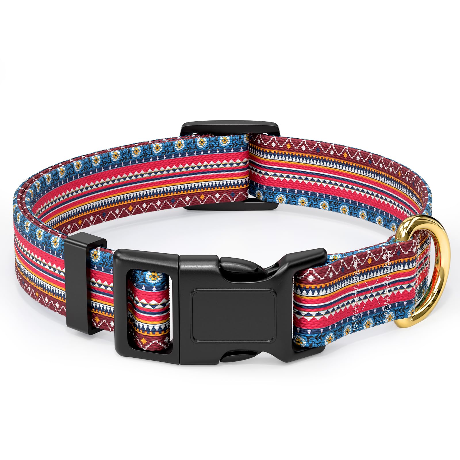 Rnivvi Dog Collar For Small Dogs, Cute Boho Heavy Duty Adjustable Puppy Collar With Quick Release Buckle For Girl & Female, Pet 