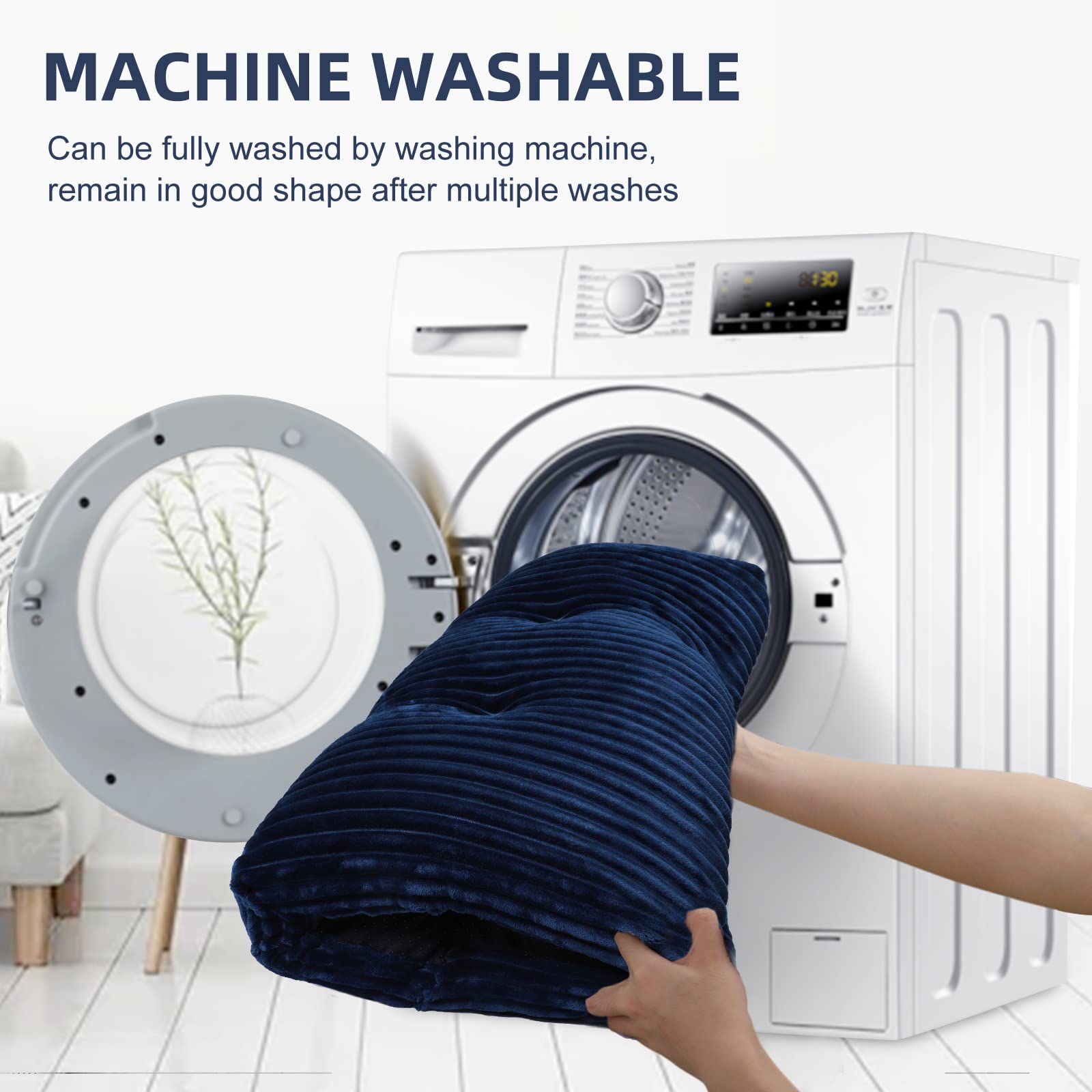 Ksiia Dog Crate Bed Washable Dog Beds For Large Dogs Deluxe Plush Fluffy Comfy Thick Kennel Pad Anti-Slip & Anti-Scratch Pet Sleeping Mat, 35 X 23 Inch, Dark Gray