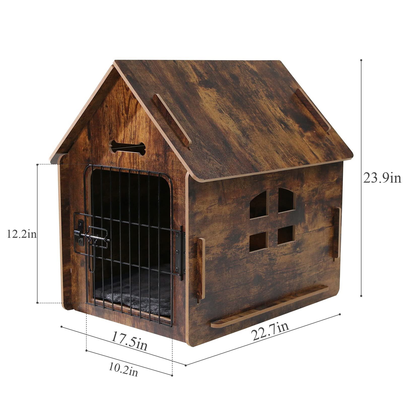 Dog House Indoor Kennel, For Small Dogs Or Other Small Animals Such As Cats And Rabbits, Wooden Detachable, With Air Vents And E