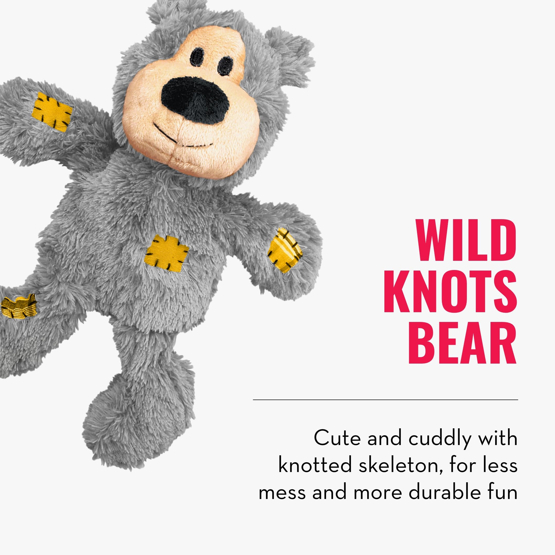 Kong Wild Knots Bear & Signature Balls (2 Pack) - Soft Bear Chew Toy With Rope Interior - Durable Dog Balls For Fetch - For Medi