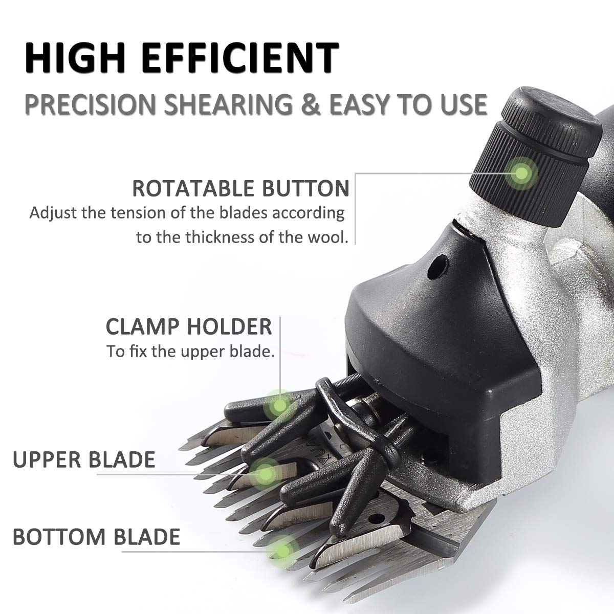 Takekit Sheep Shears Professional Electric Sheep Clippers For Sheep Alpacas Llamas And Large Thick Coat Animals Grooming, 6 Speeds Control Big And Heavy Sheep Trimmer, 380W