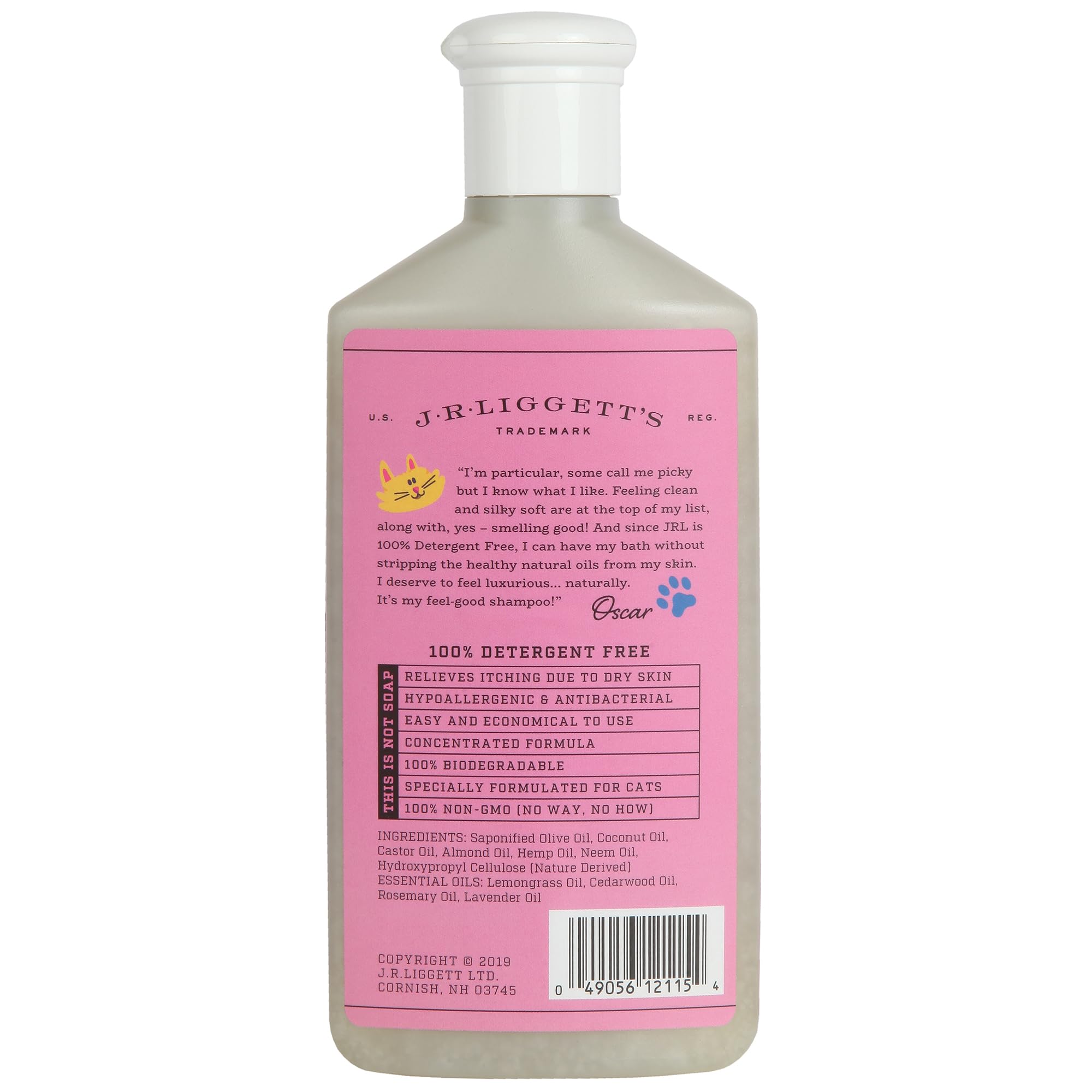 JRLIGGETTS Cat Liquid Shampoo Great for Sensitive Skin | Relieves Dry, Itchy Skin | Hypoallergenic Formula | 100% Detergent-Fre
