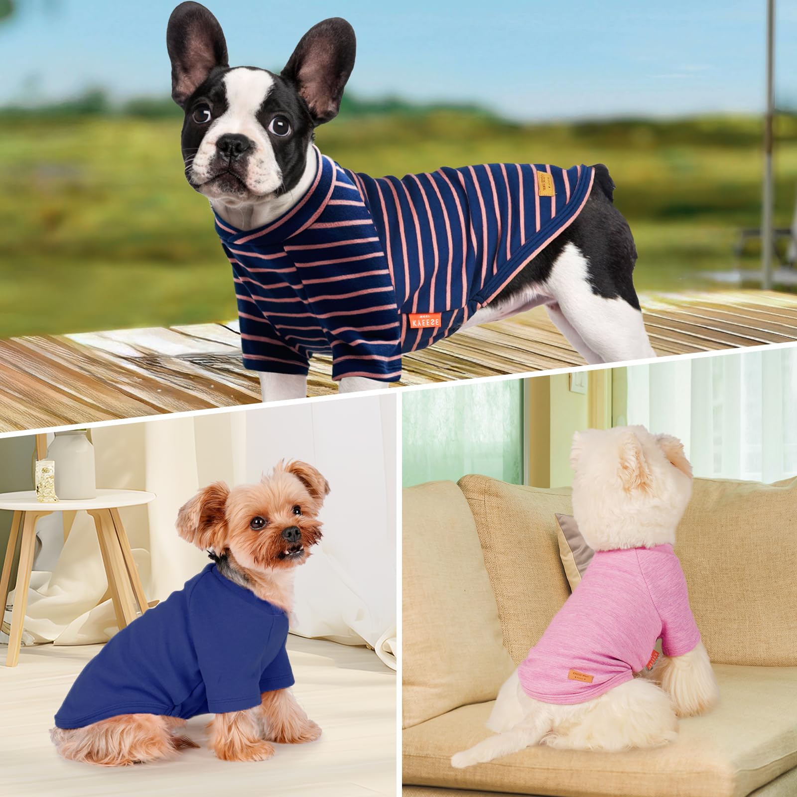 Kyeese 3Pack Dog Sweaters - Fleece Large And Medium Sweater For Boys, Soft Sweatshirt, Stretchy Coats, Dog Clothes