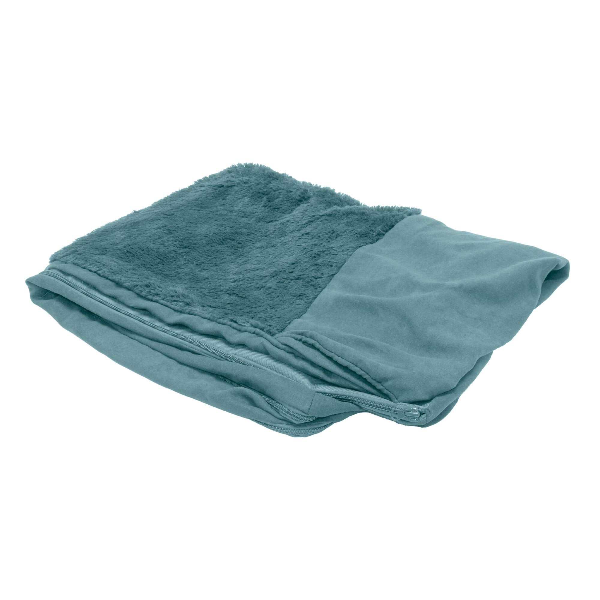 Furhaven Replacement Dog Bed Cover Plush & Suede Sofa-Style, Machine Washable - Deep Pool, Jumbo Plus (XX-Large)