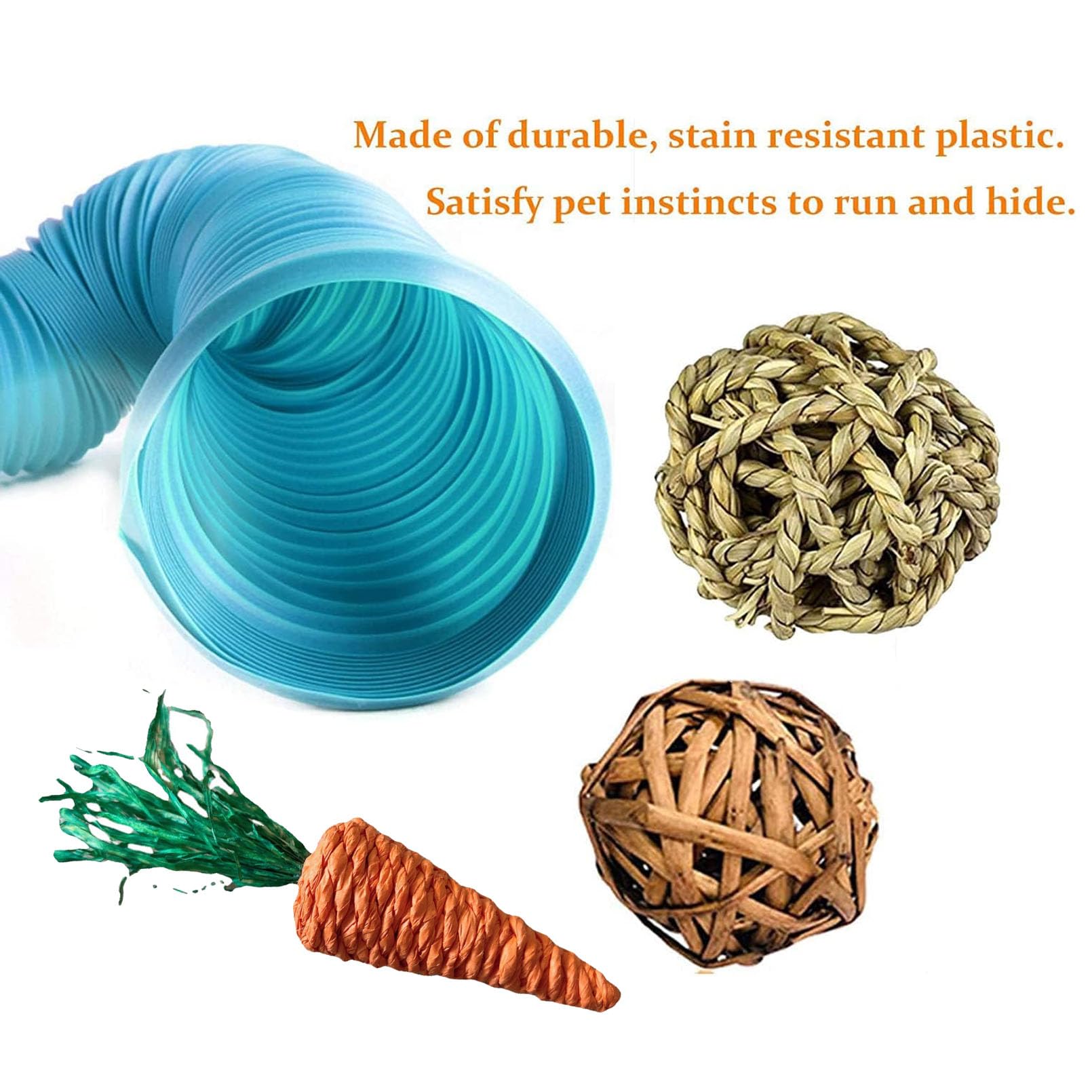 Collapsible Pet Tunnel, 2 Pcs Hamster Fun Plastic Tunnels, Foldable Hideaway Exercising Training Tube Toys For Dwarf Hamster, Gu