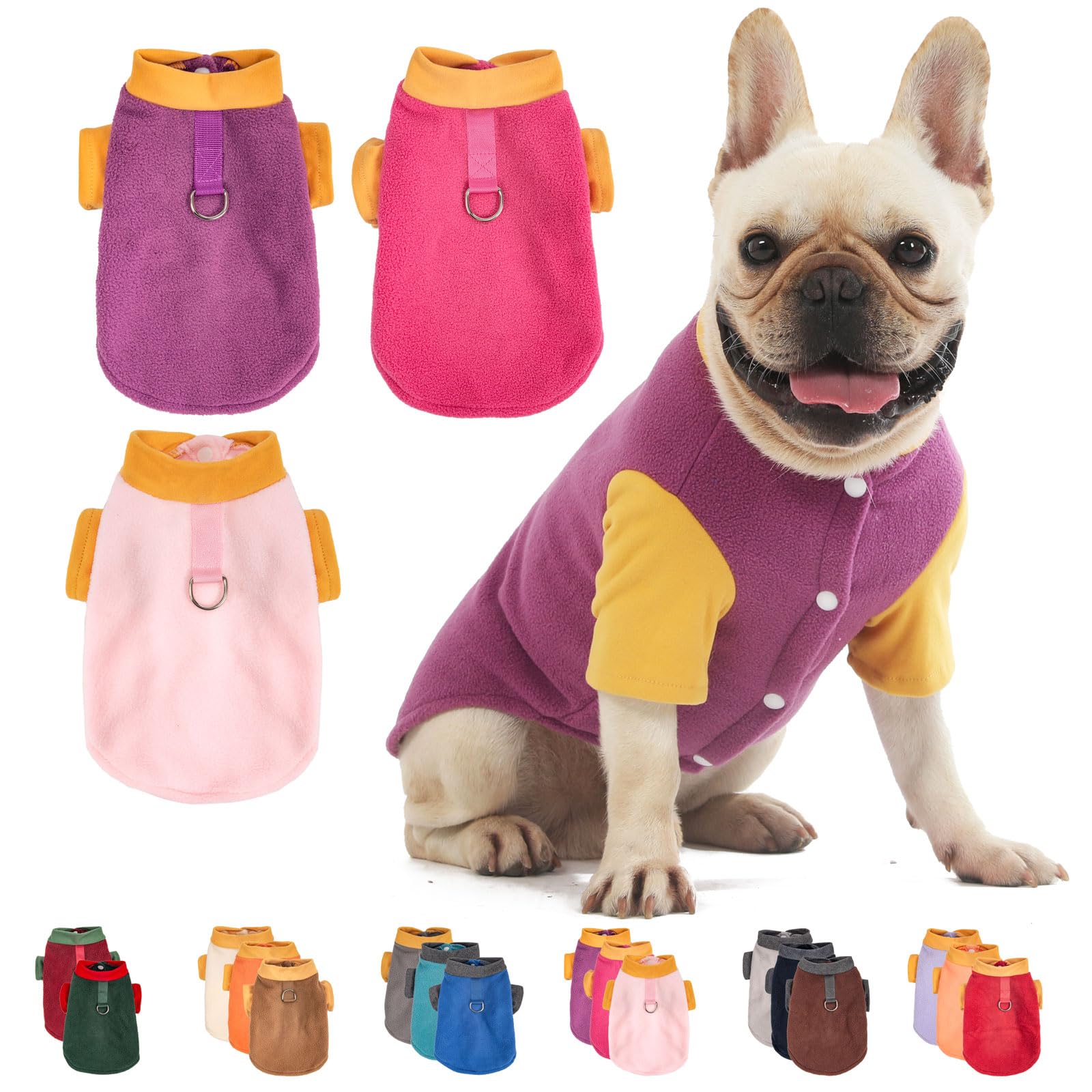 Sweater Clothes For Small Medium Dogs Boy And Girl - Jacket Winter Coat With O-Ring Leash, Stretchy Warm Sweatshirt, Cat Puppy A