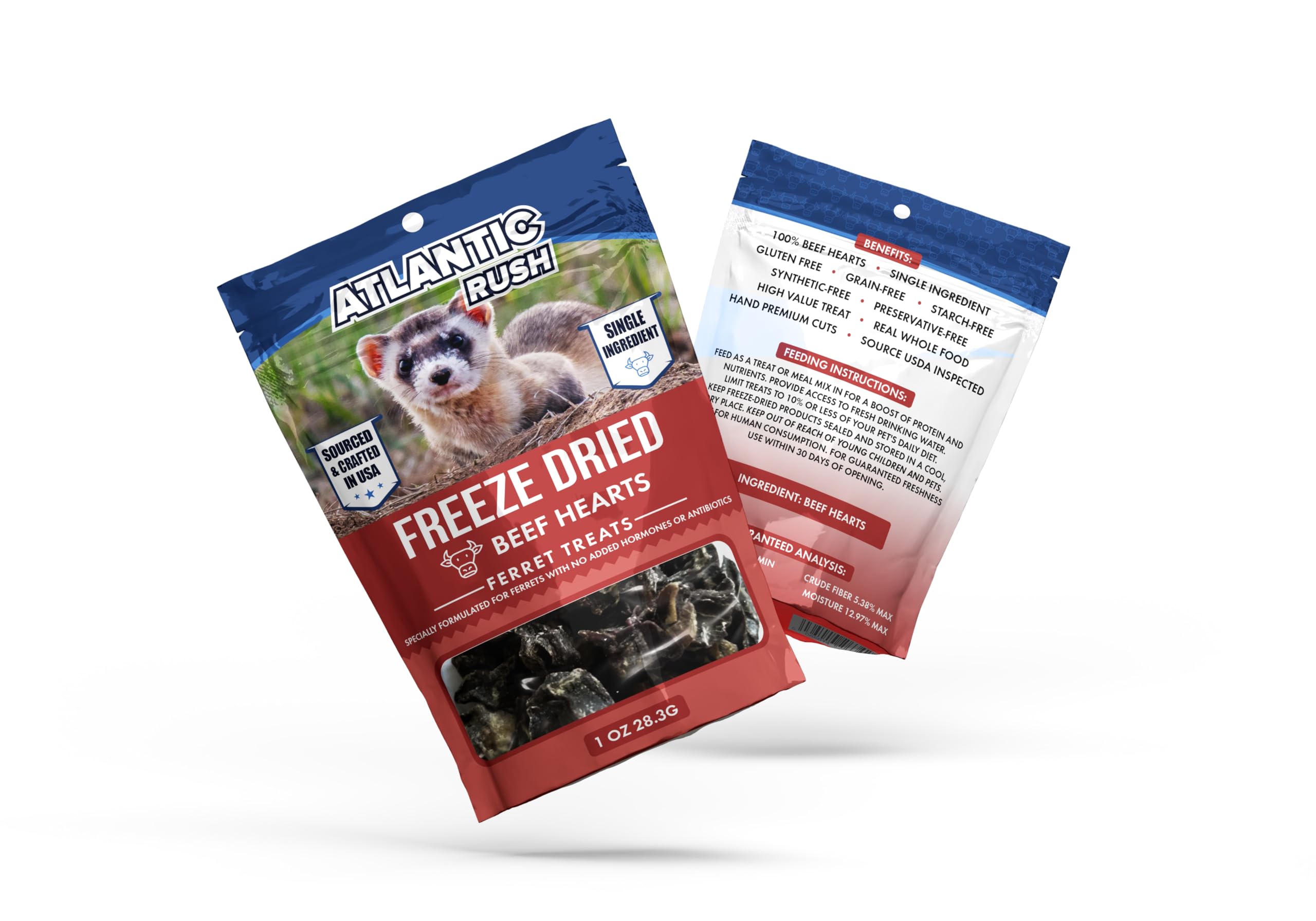 Freeze Dried Small Pet Treats - Resealable Bag of Treats for Ferrets - Ferret Snacks - Single Ingredient Ferret Food With No Pre