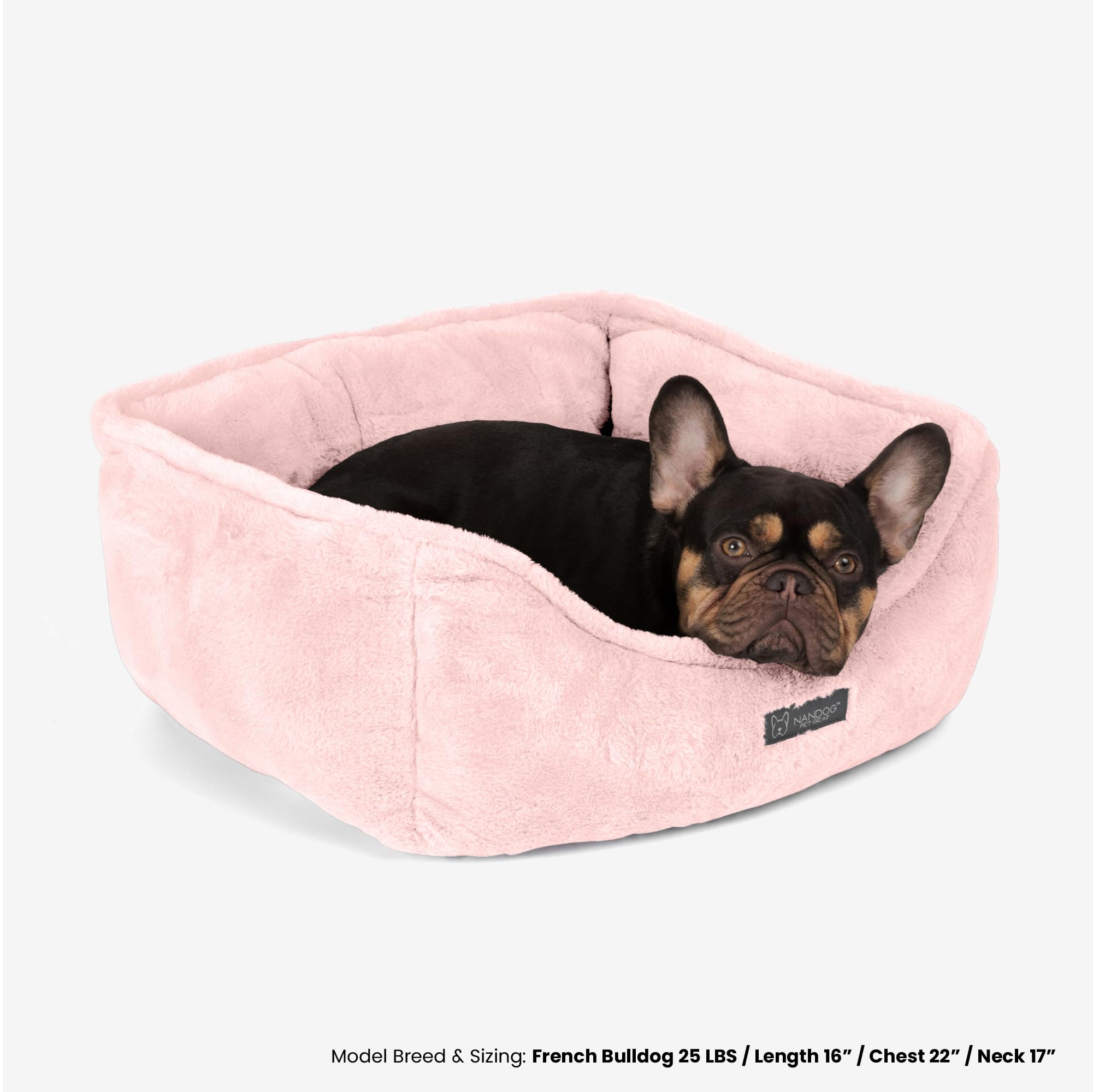 Nandog Super Cloud Reversible Bed In Ivory 25'' - Ultra Soft Micro Plush Fabric - Modern Design - Washable For Cats & Small/Medi