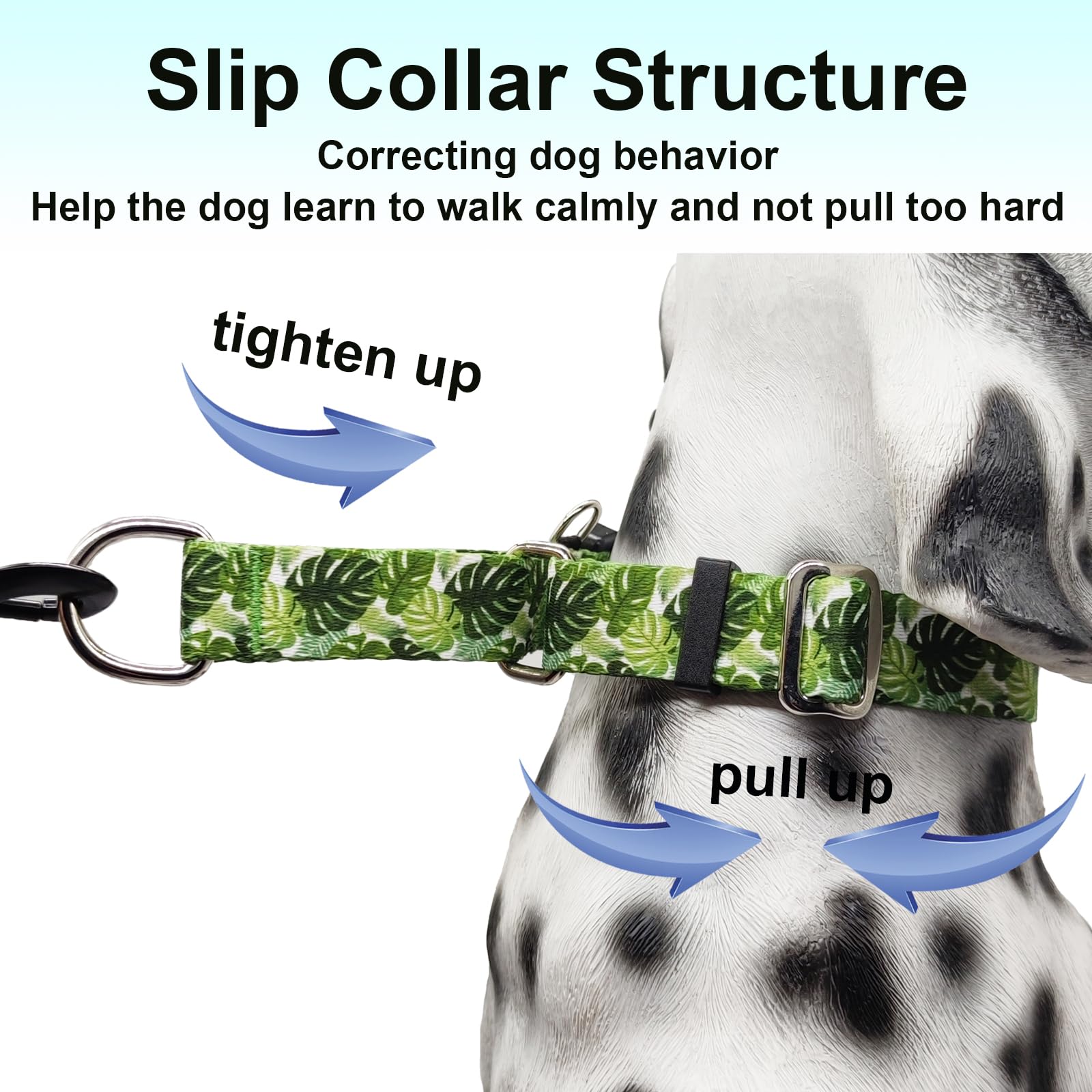 Fidohug Martingale Collar For Dogs With Buckle Adjustable Nylon Tropical Slip No Pull Anti Escape Training Dog Collars (Palm Lea