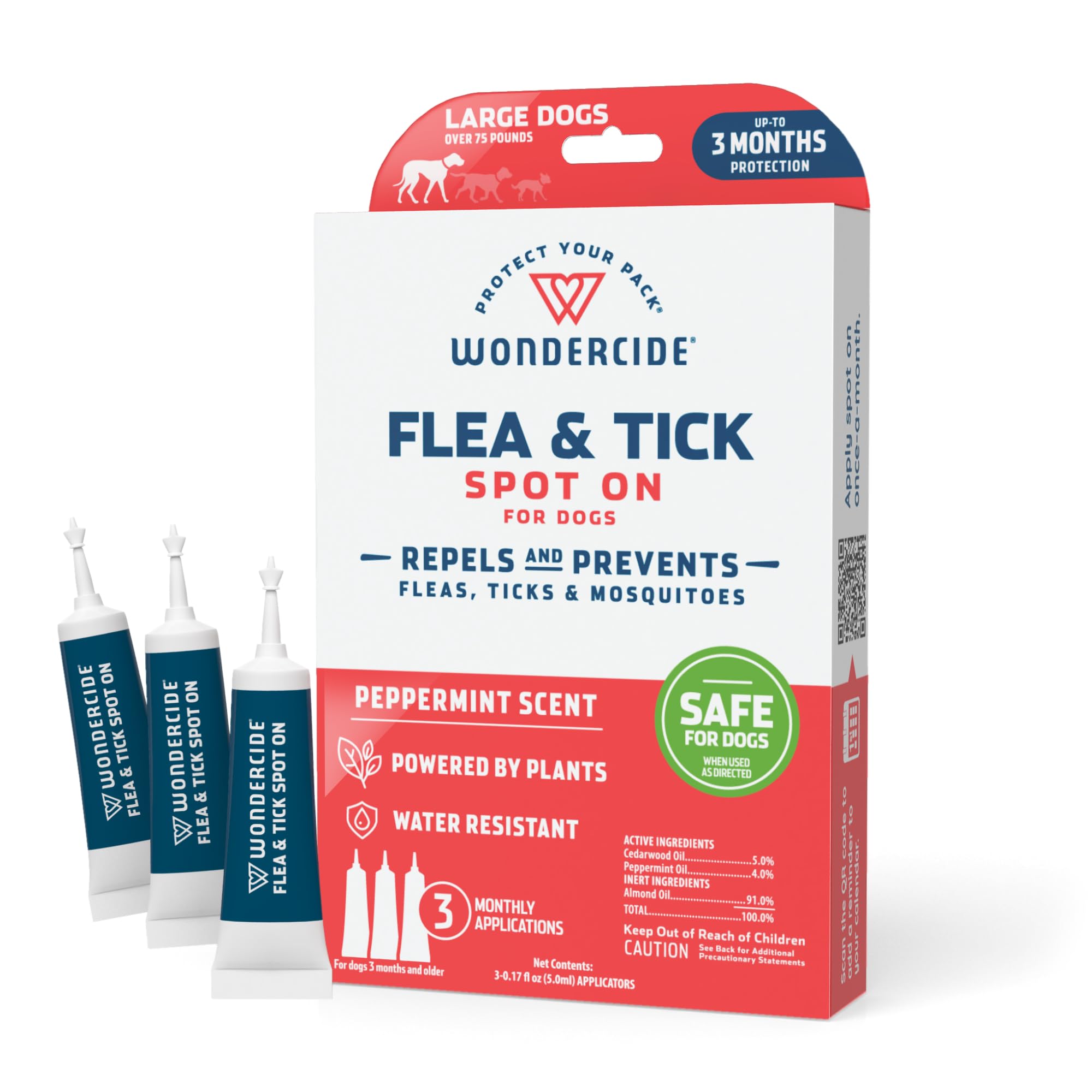 Wondercide - Flea & Tick Dog Spot On - Flea, Tick, and Mosquito Repellent, Prevention for Dogs with Natural Essential Oils - Up 