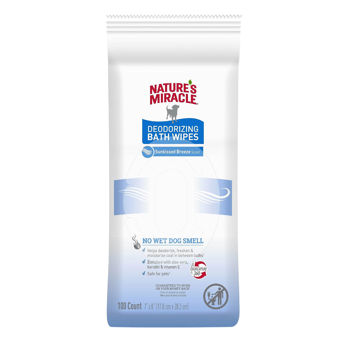 Nature'S Miracle Deodorizing Bath Wipes Sunkissed Breeze Scent, 100 Ct