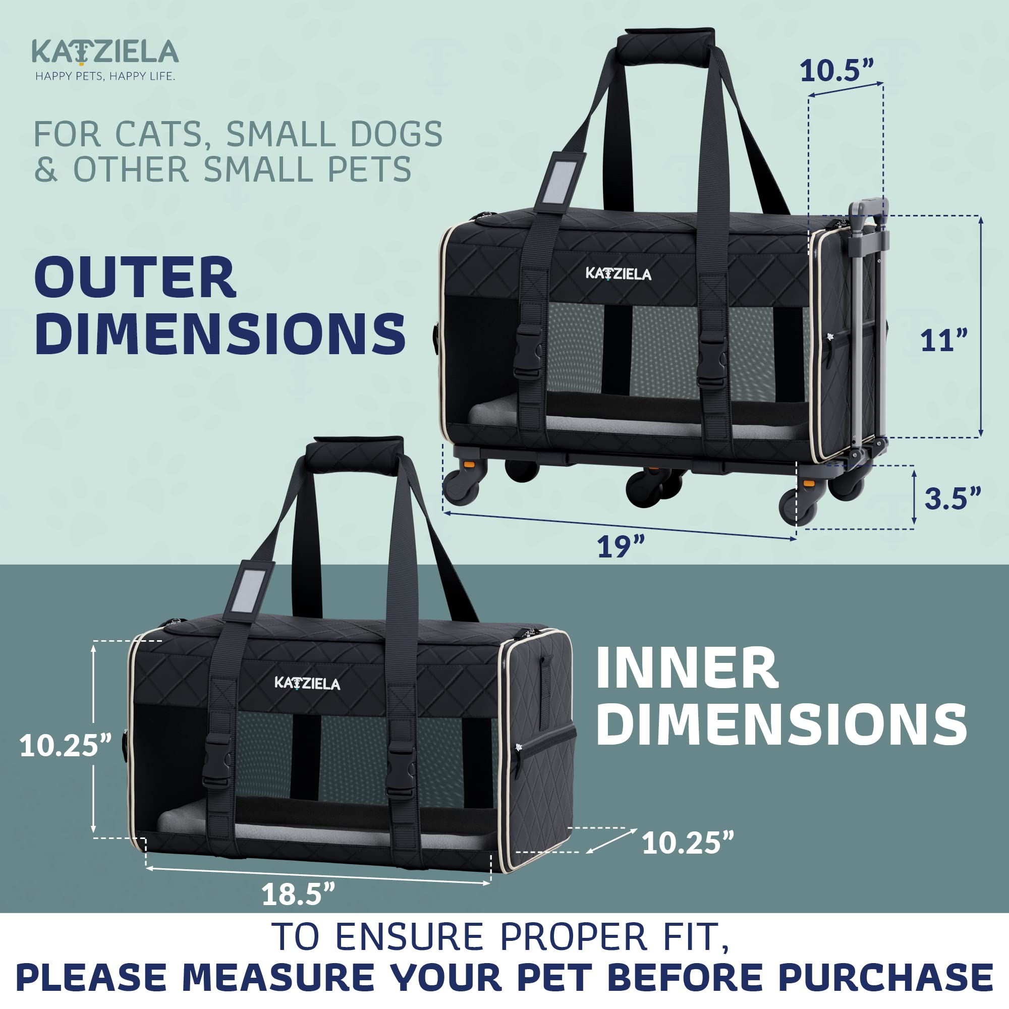 Pet Carrier Airline Approved - Dog Carrier With Wheels - Tsa Airline Approved Dog Carrier - Rolling Pet Carrier With Wheels For