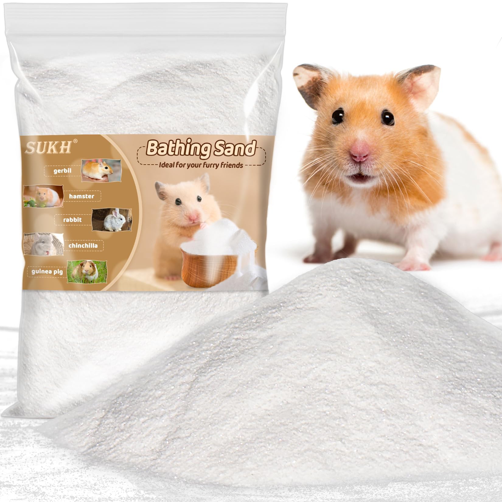 Sukh 31Oz Hamster Sand Bath - Fine Desert Sand Hamster Bedding Reptile Silica Sand Gerbil Hideout For Hamster Chinchillas Gerbil