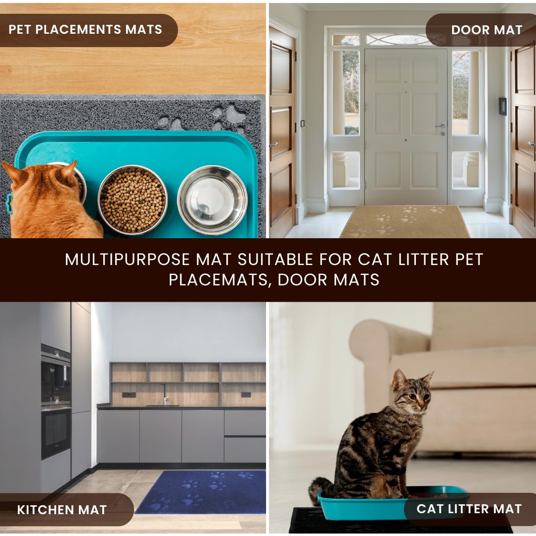 Andalus Medium Cat Litter Mat, Pack Of 1 - Waterproof, Non-Slip & Easy To Clean Cat Litter Box Mat For Extra Efficient Pet Litter-Trapping, Brown (23.5” X 15.75”)