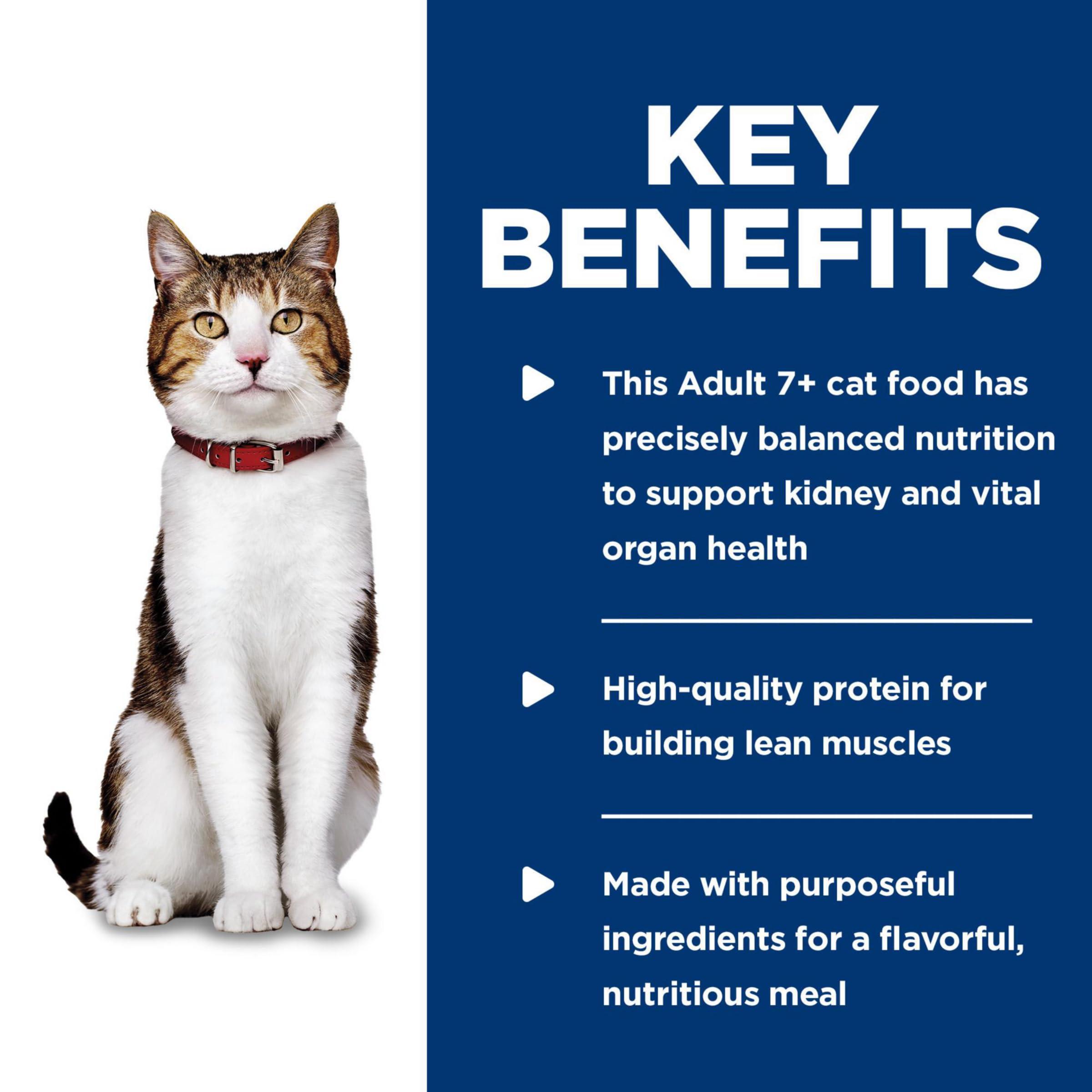 Hills Science Diet Adult 7+, Senior Adult 7+ Premium Nutrition, Wet Cat Food, Beef Minced, 5.5 oz Can, Case of 24