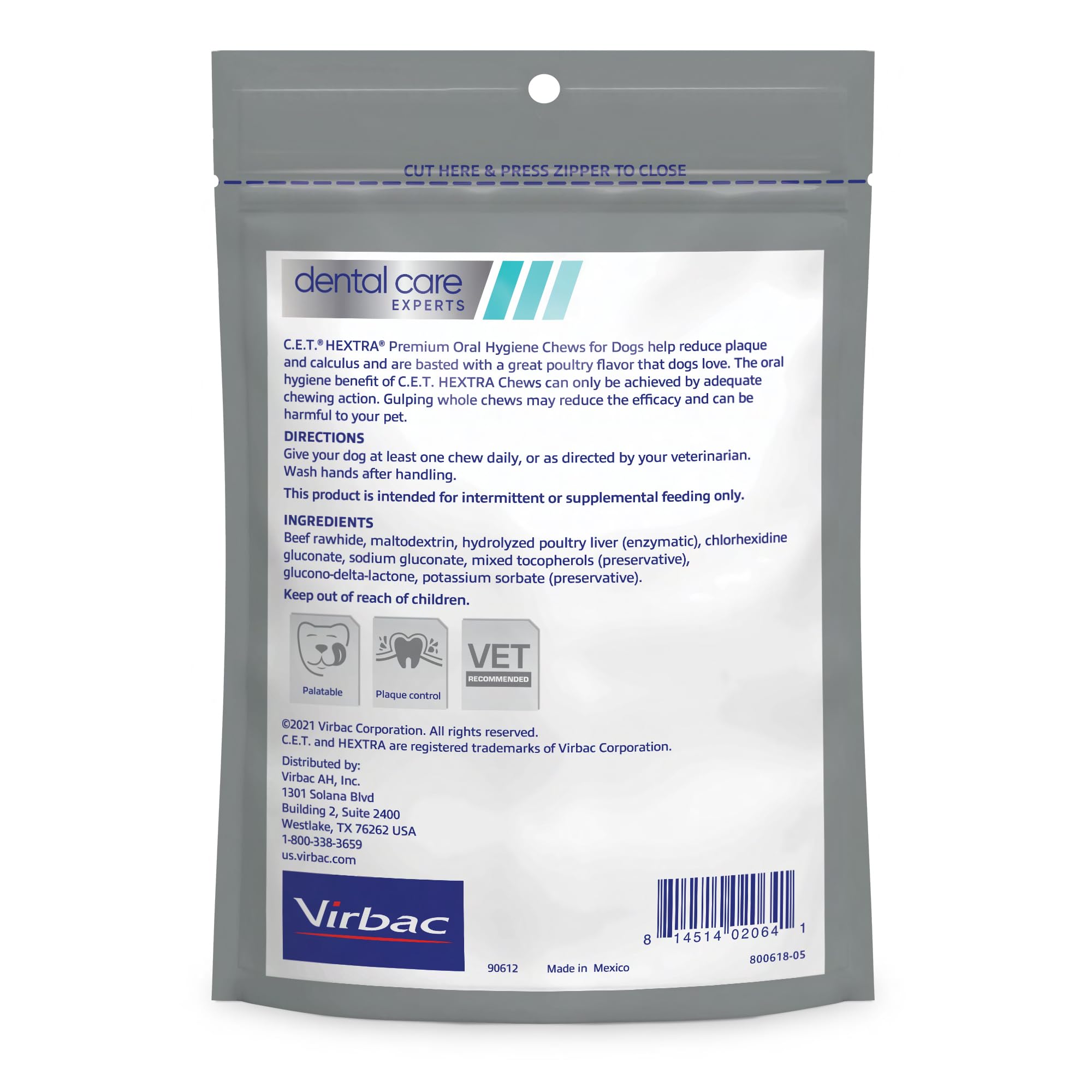 Virbac CET HEXtra Premium Oral Hygeine for Dogs, under 11 lbs(Pack of 1)