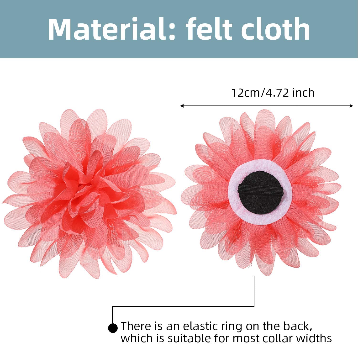 20 Pieces Dog Collar Flowers Pet Flower Bow Ties Multi-Color Dog Charms Flower For Puppy Dog Collar Grooming Accessories (12 Cm/ 4.7 Inch)