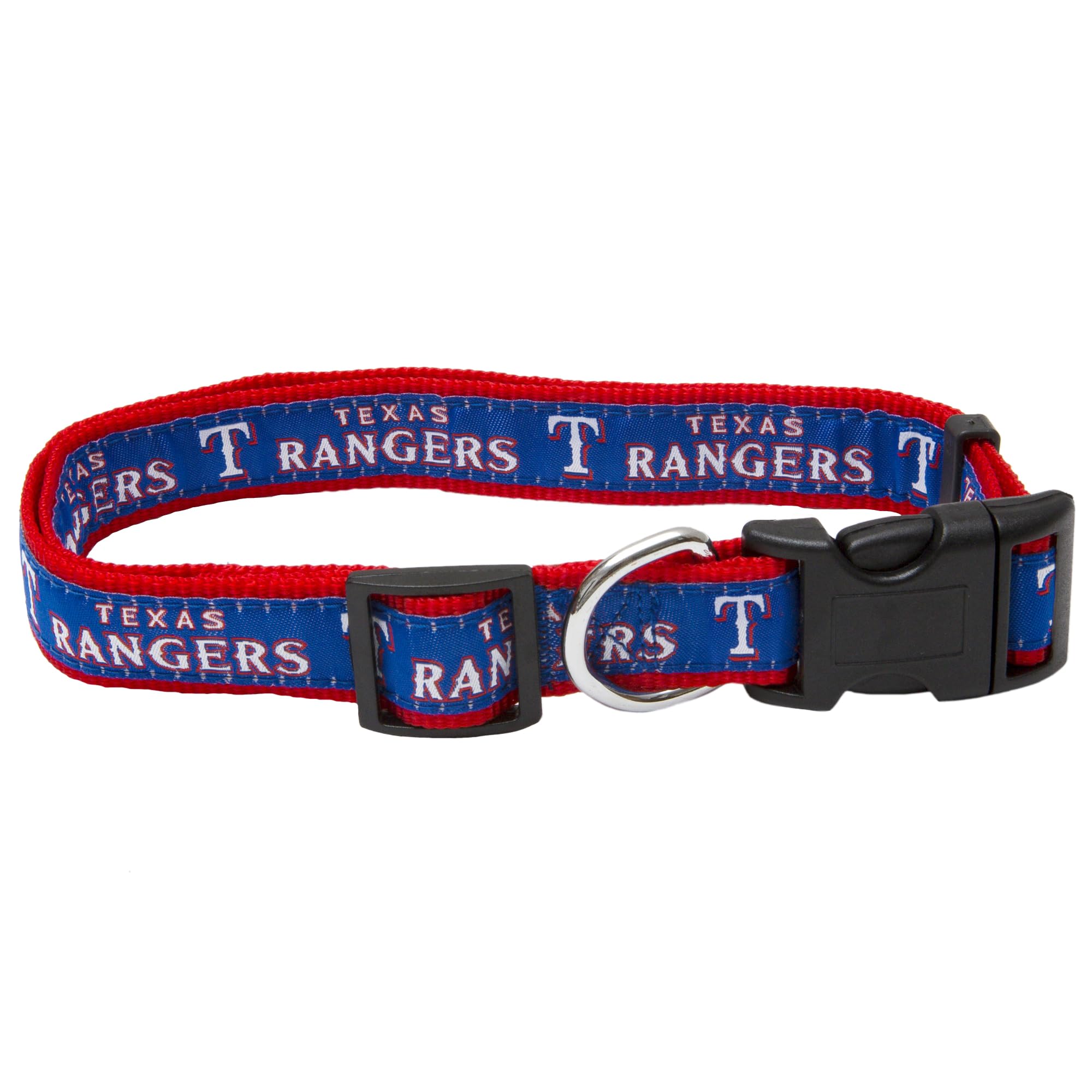 Pets First Texas Rangers Collar- Ribbon, Size: L (Ran-3036-L) (Ran-3036-Lg)