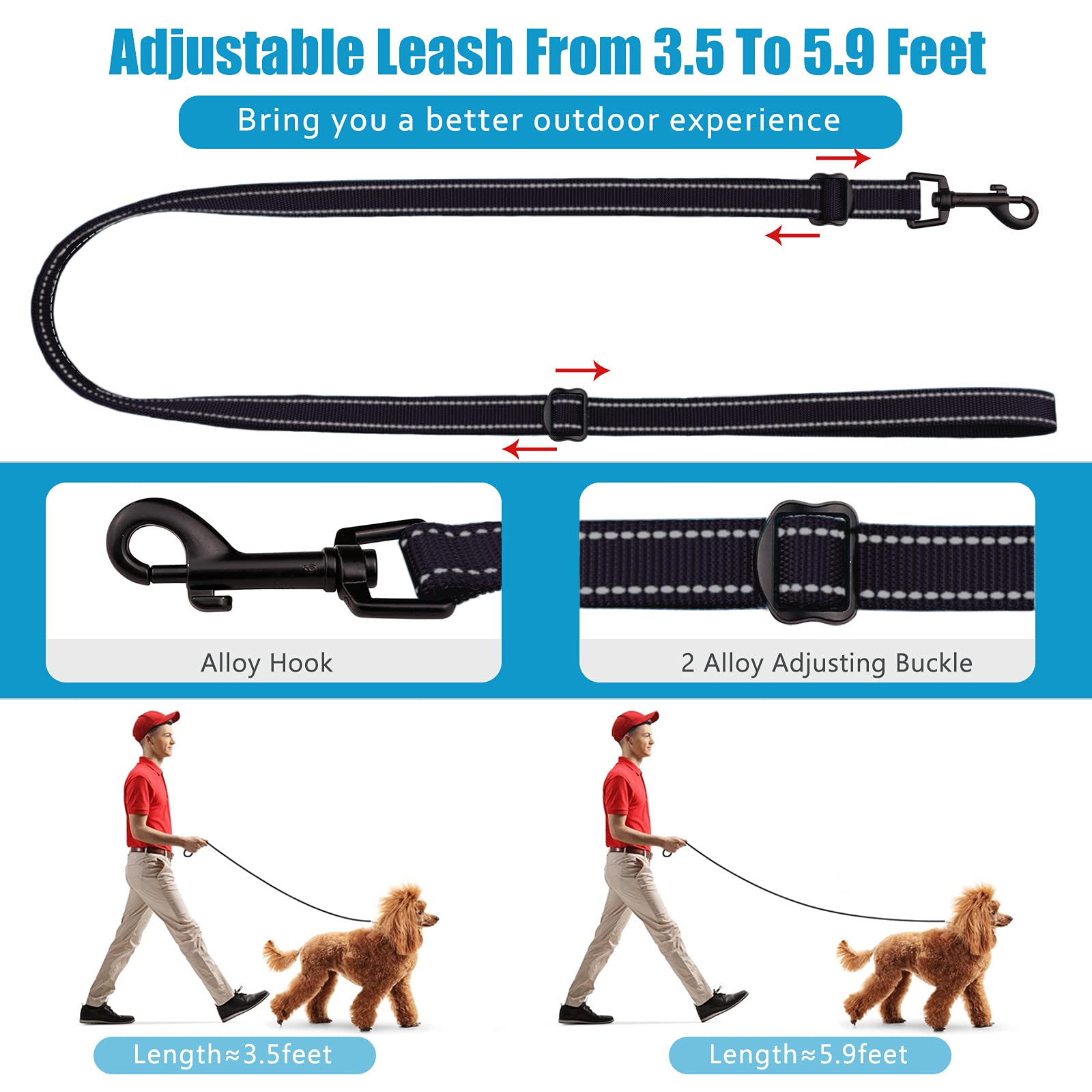 Martingale Dog Collar And Leash Set Martingale Collars For Dogs Reflective Martingale Collar For Small Medium Large Dogs(Black&M)
