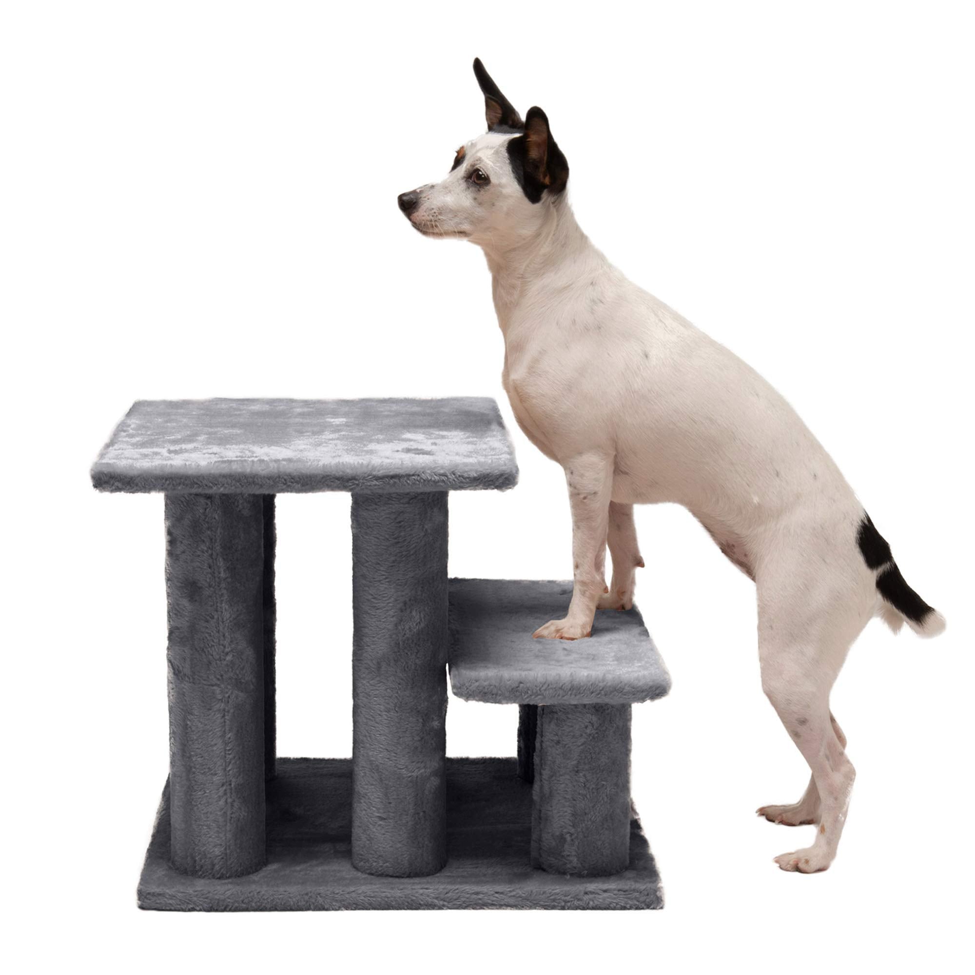 Furhaven Steady Paws Multi-Step Pet Stairs for High Beds & Sofas - Gray, 3-Step