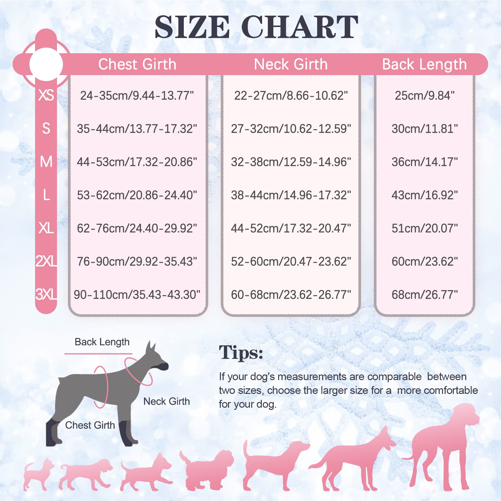 Kuoser Dog Winter Coat, Reversible Dog Jacket, Warm Dog Coat British Style Puppy Cold Weather Coat, Windproof Dog Clothes Dog Vest For Small Medium And Large Dogs Pink 3Xl