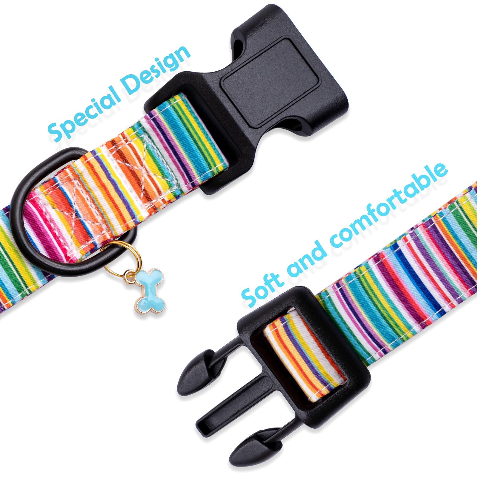 Faygarsle Dog Collar For Small Medium Large Dogs Cute Colorful Puppy Collars For Female Dogs Pinstripe Patterned Pet Collars For
