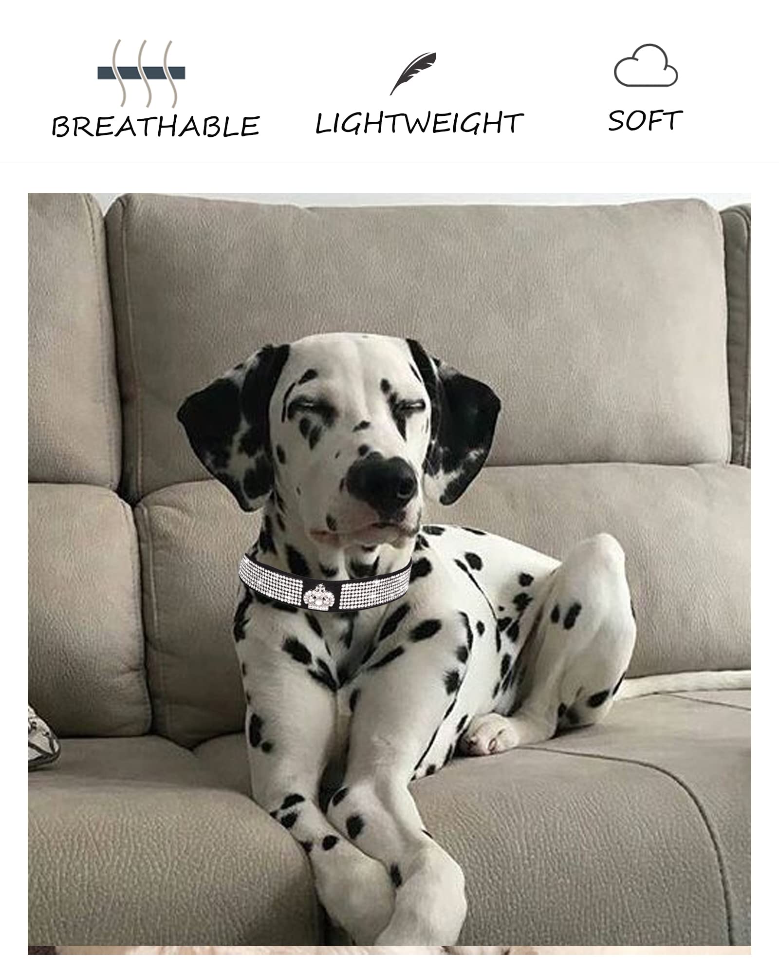 Dog Collar For Small Dogs, Adjustable Leather Suede Bling Dog Collars,Pink Dog Collar Cat Collar, Rhinestone Dog Collar (Xs, Pur