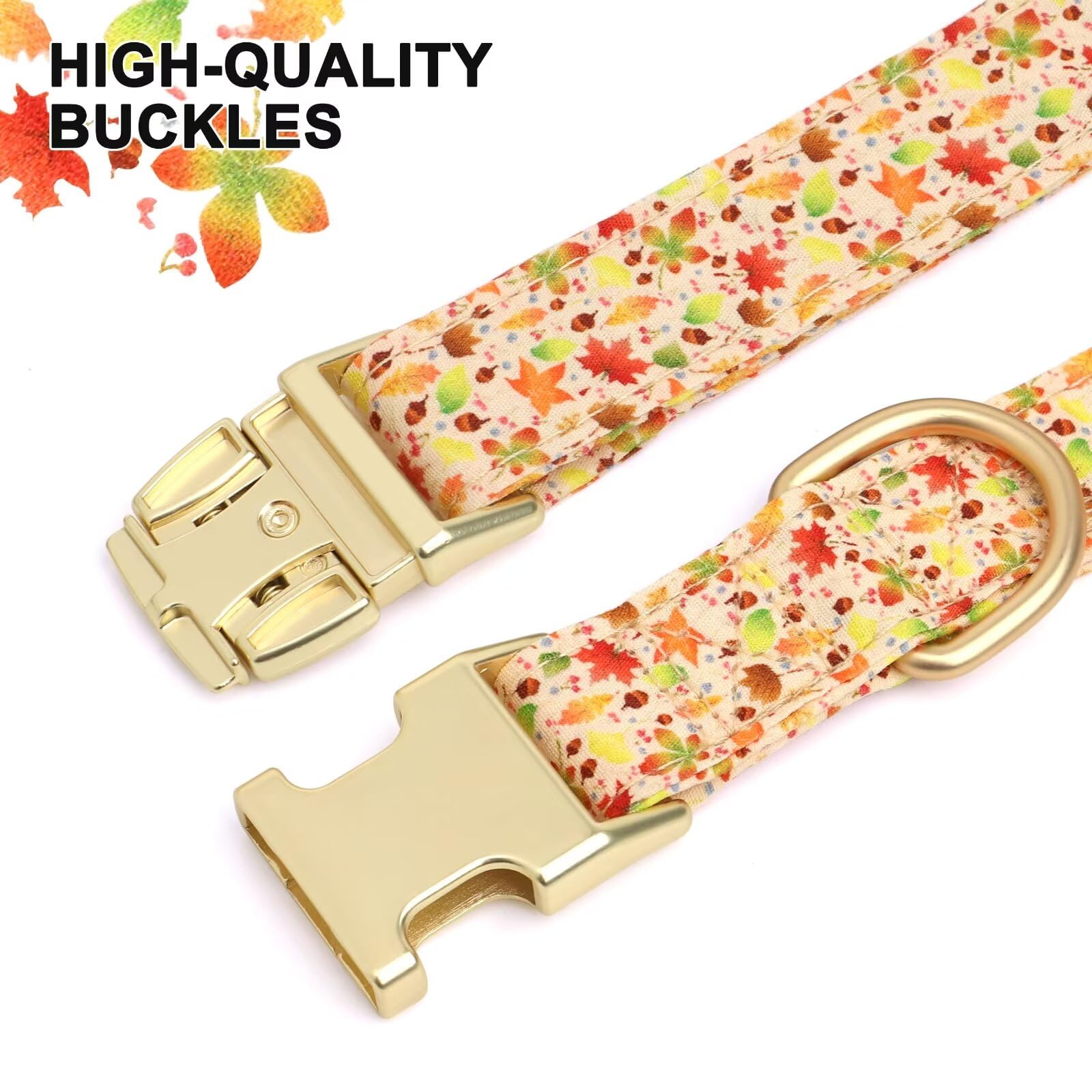 Beirui Cute Girl Dog Collars for Female Dogs, Fall Dog Collar with Flower, Soft Floral Pet Collars for Small Medium Large Dogs(C
