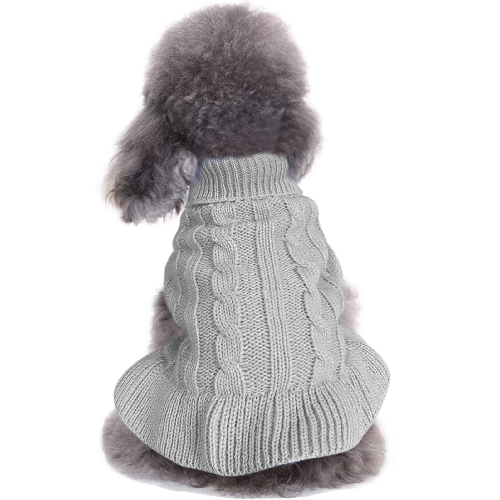 Chborchicen Small Dog Sweaters Knitted Pet Cat Warm Dog Sweatshirt Winter Clothes Kitten Puppy Sweater (Xs, Dress-Grey)