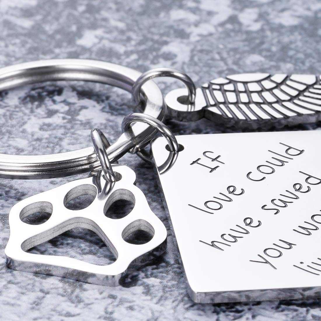 Pet Memorial Gift Keychain for Loss of Pet Dogs Cats Sympathy Gift for Friend Family Boss Remembrance Keyring Jewelry for Women