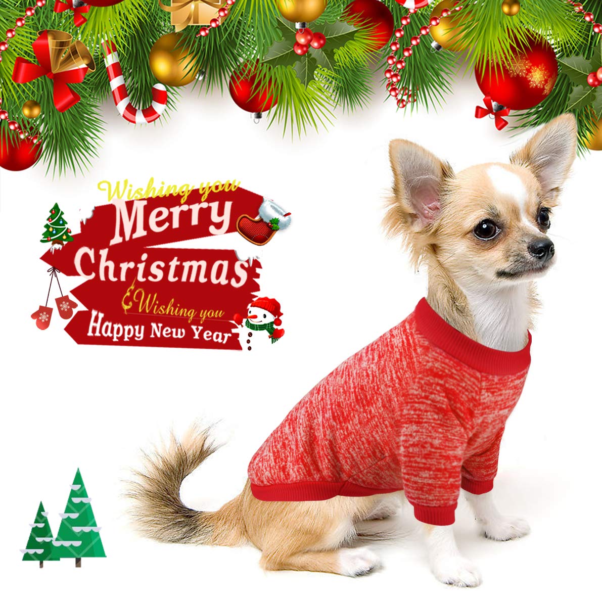 Idepet Pet Dog Classic Knitwear Sweater Soft Fleece Coat Thickening Warm Dogs Shirt Winter Pet Dog Cat Clothes Puppy Customes Cl