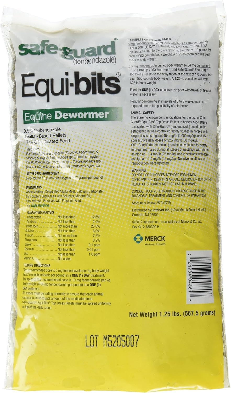 Intervet Safeguard Dewormer Pellets for Horses, 1.25-Pound (Pack of 2)