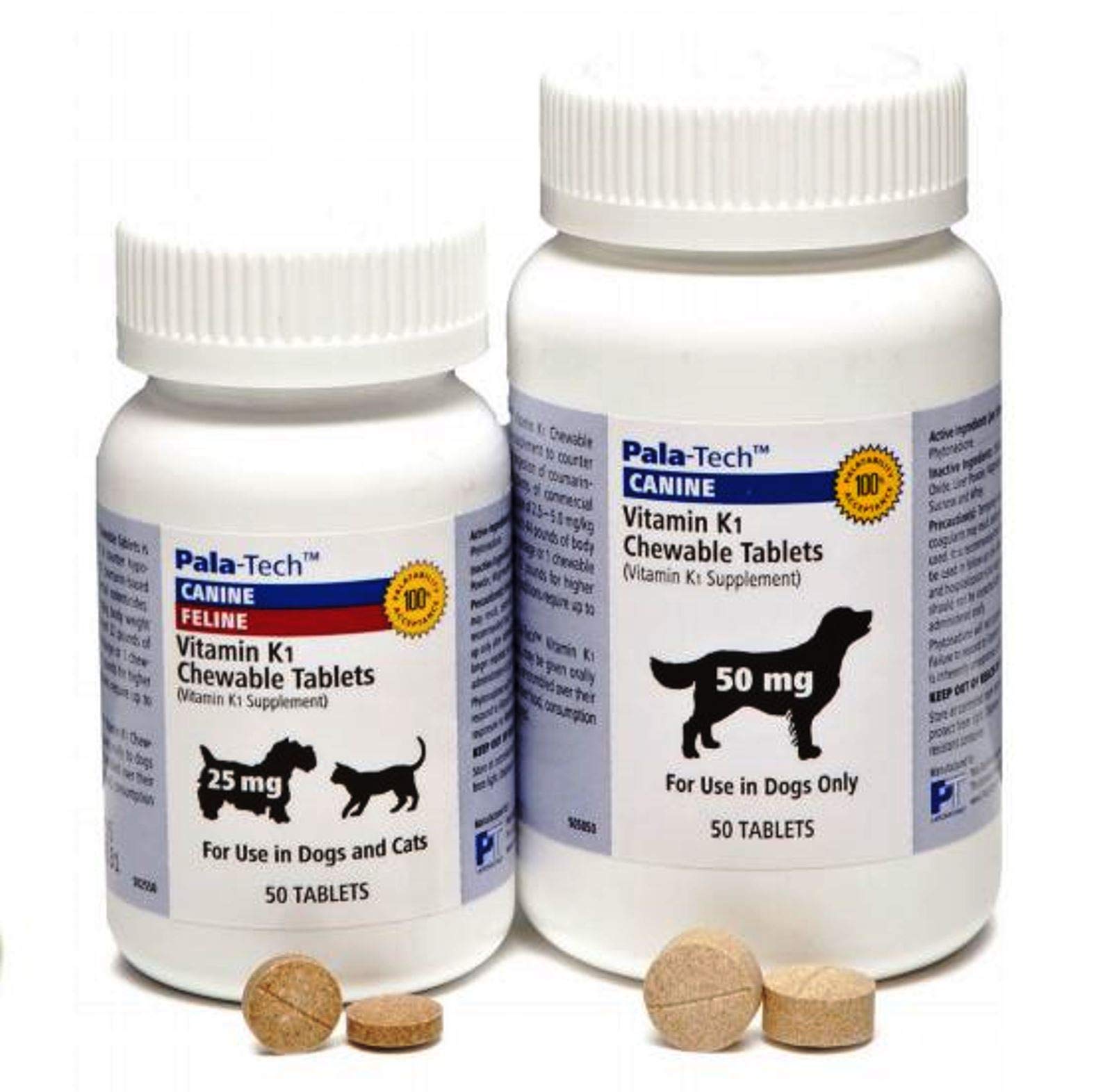 Pala-Tech Vitamin K1 Chewable Tablets for Dogs - Counters Hypoprothrombinemia - Dogs K1 Vitamin Supplement with Roast Beef & Liv