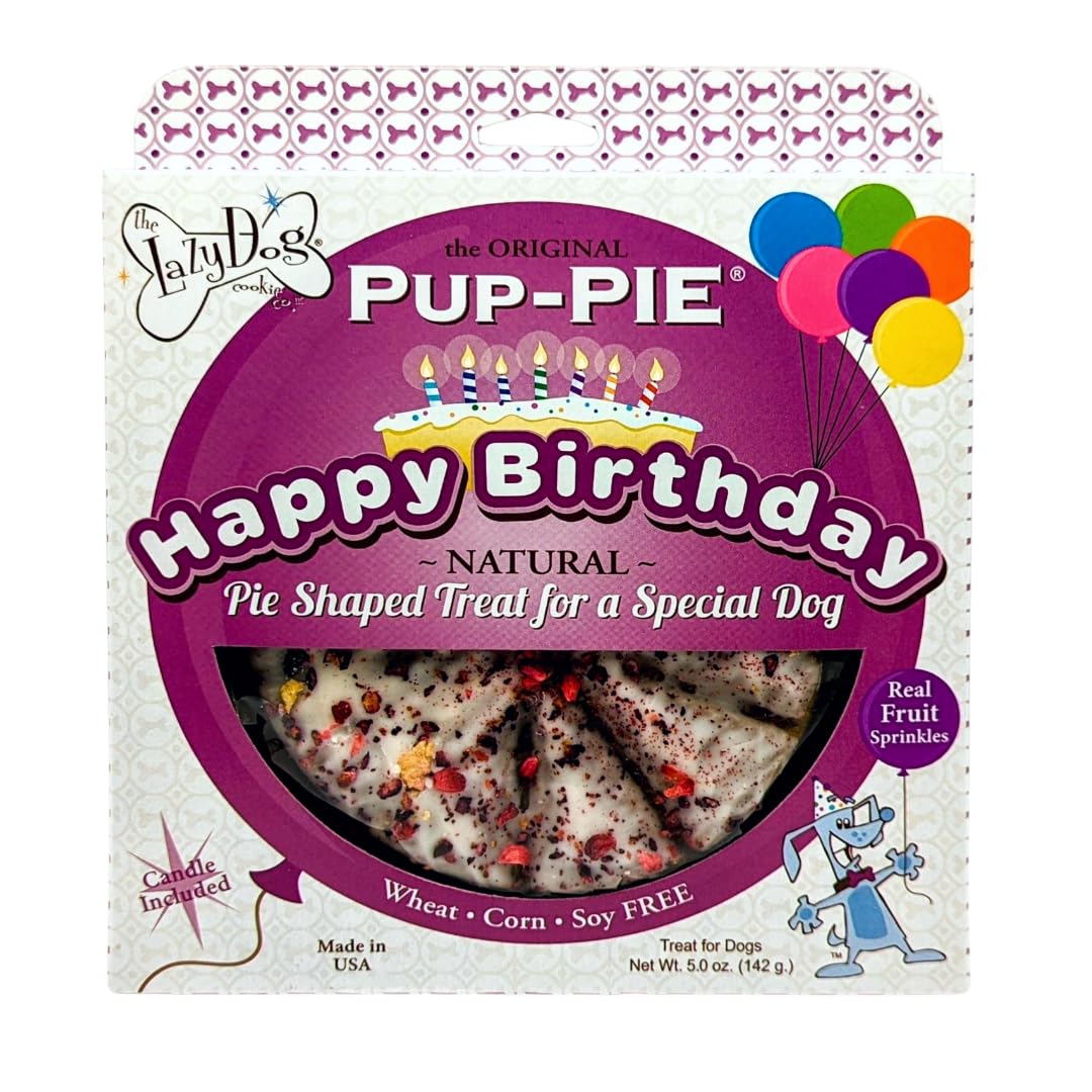 The Lazy Dog Pup-Pie - Original Pup-Pie - Happy Birthday Dog Treat For A Special Dog, 5 Oz.