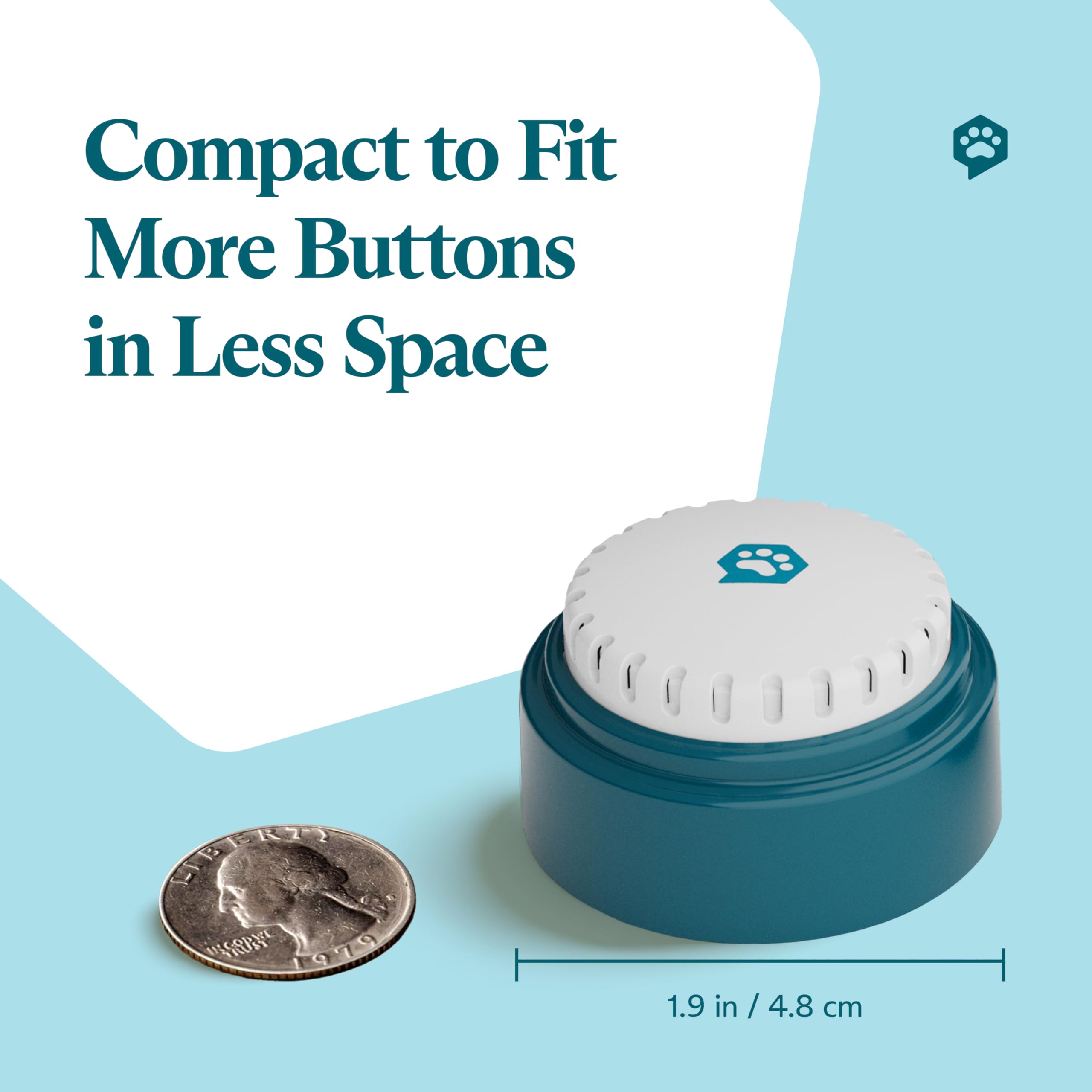 Fluentpet Speak Up! Button With Clearer Upward-Facing Sound - Recordable Buttons With Batteries Included & Premium Audio For Dog