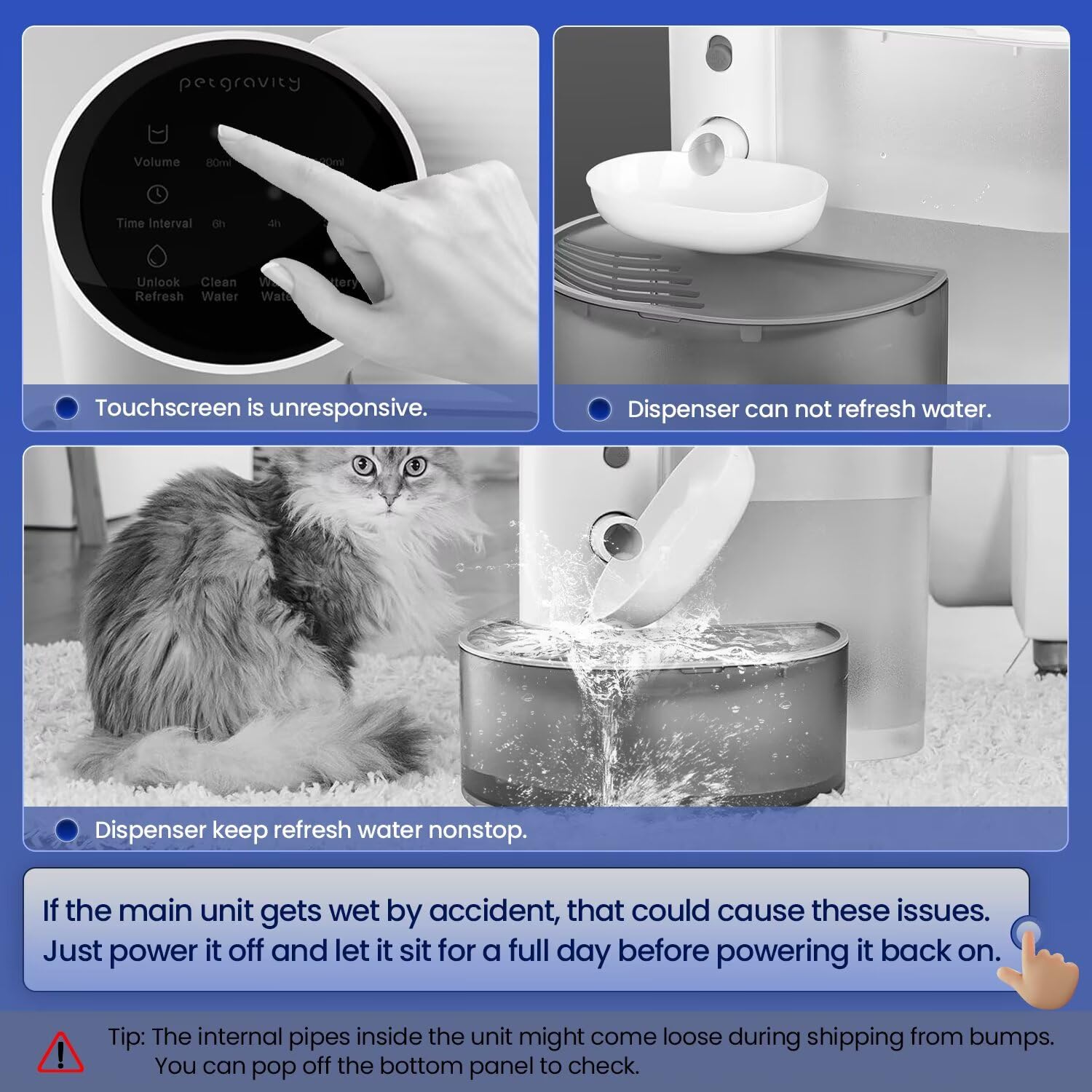 Saker Automatic Cat Water Dispenser: Smart Pet Water Fountain No Filter For Small Dogs - Wireless 3L Rechargeable Smart Cat Foun