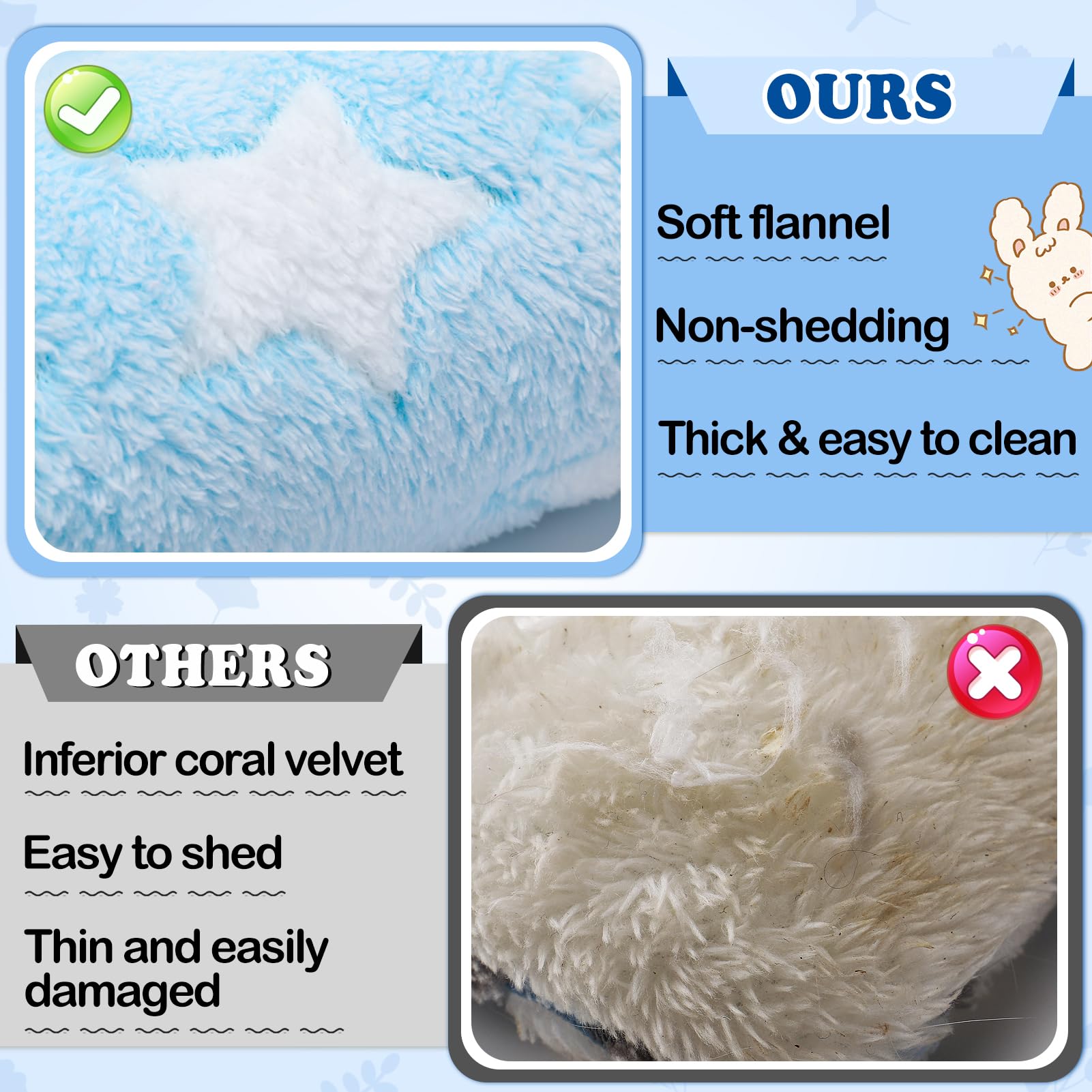 Mewtogo 15.7 X 14In Rabbit Bed - Thickened Soft Bunny Concave Bed, Cuddle Cushion Plush Mat With Cotton Lounger Pillows For Cage