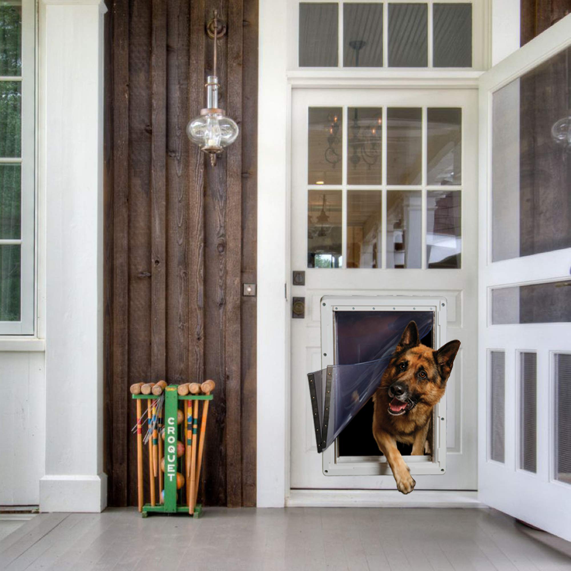Ideal Pet Products Designer Series Ruff-Weather Pet Door With Telescoping Frame, Super Large, 15' X 23.5' Flap Size