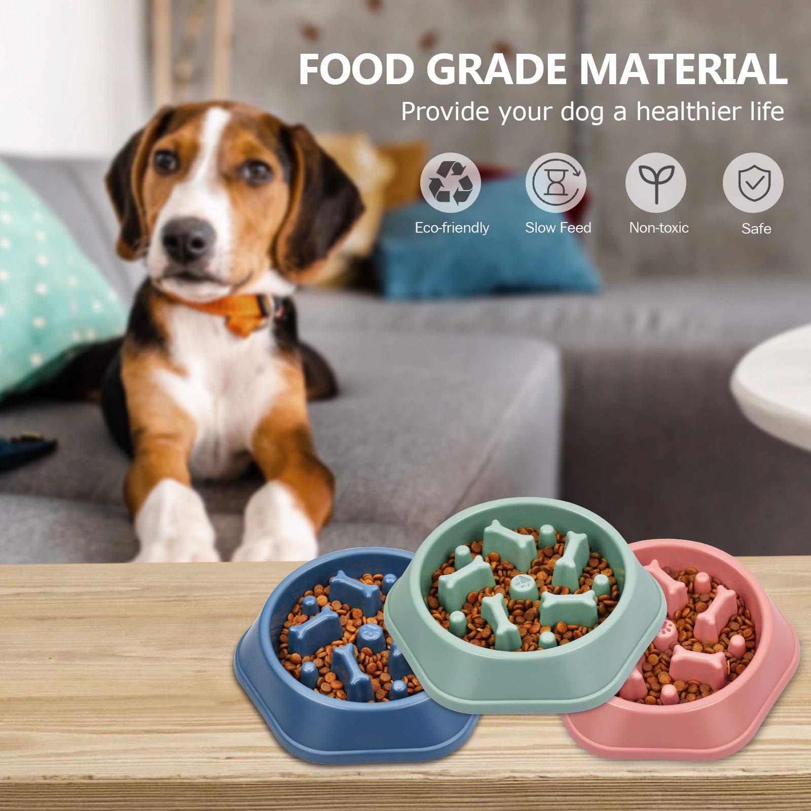 UPSKY Slow Feeder Dog Bowls Anti-Chocking Slower Feeding Dog Puzzle Bowl Puppy Slow Eating Dog Bowl, Interactive Bloat Stop Dog