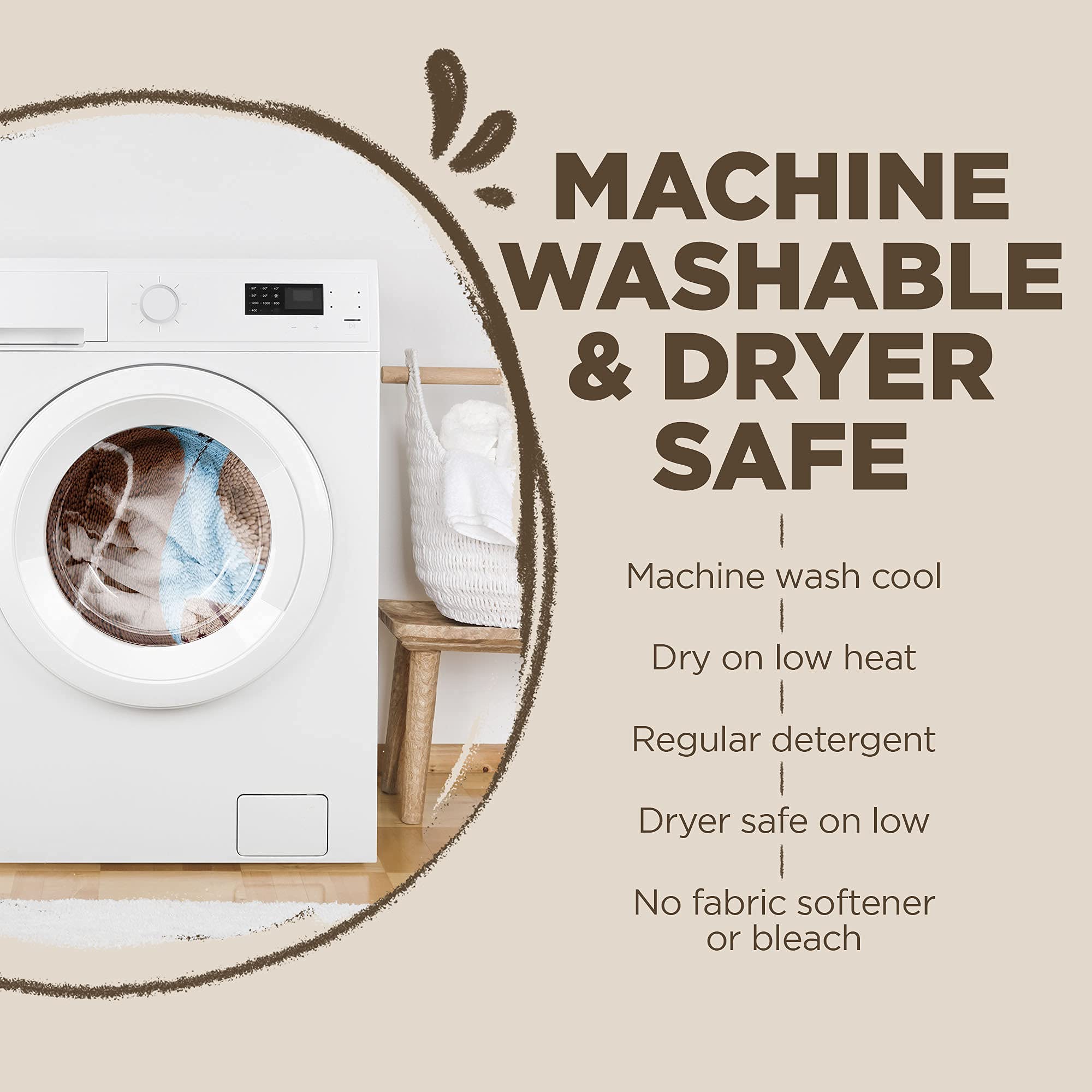 Soggy Doggy Super Shammy Dog Towel, Washable Microfiber Dog Towels For Drying Dogs And Cleaning Paws, Fast-Drying Dog Bath Towel With Hand Pockets, Dark Chocolate/Oatmeal Trim, 31 X 14 Inches