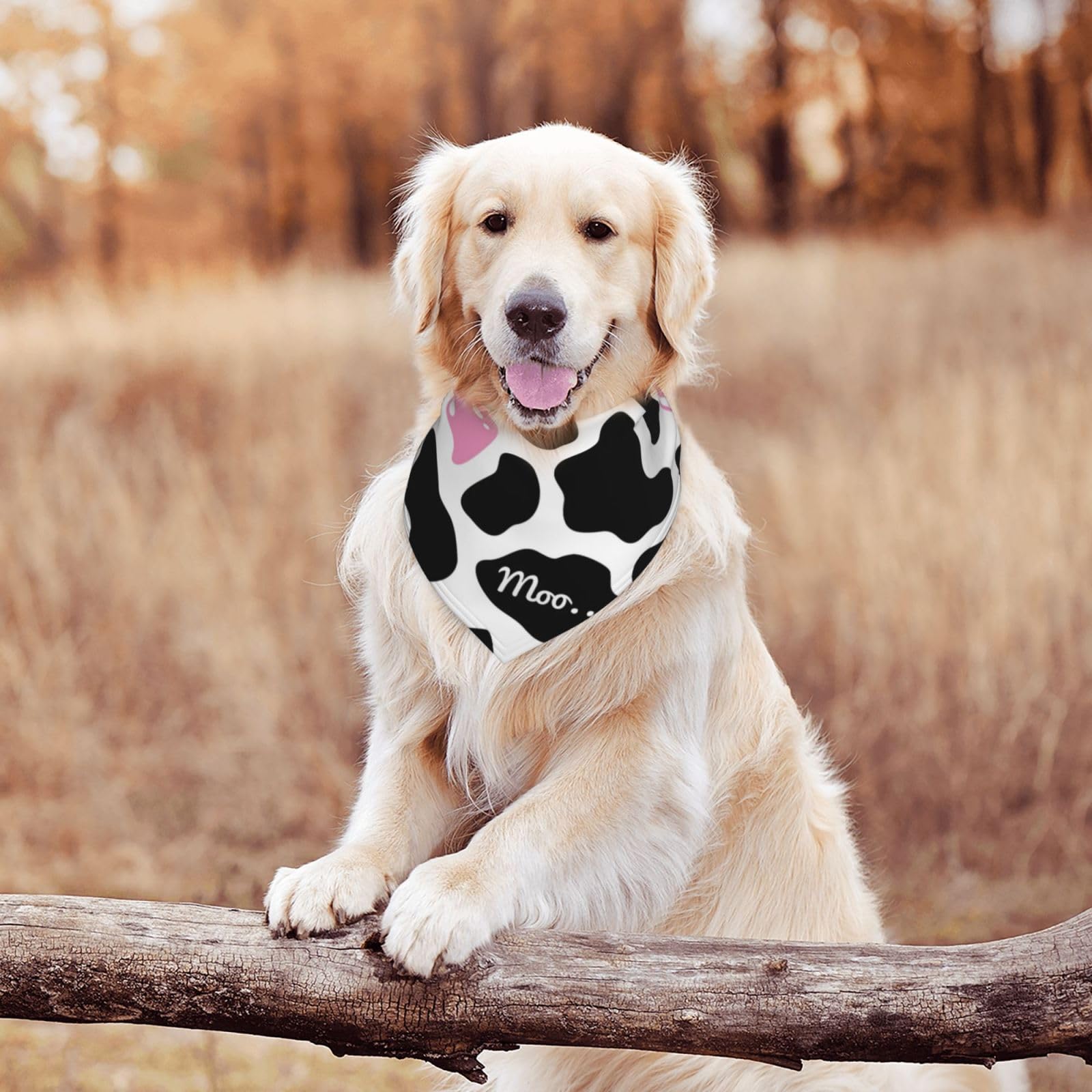 Cow Pink Print Cute Country Rustic Farmhouse Dog Bandana Scarf Triangle Bibs Pet Accessories Cat Kerchief