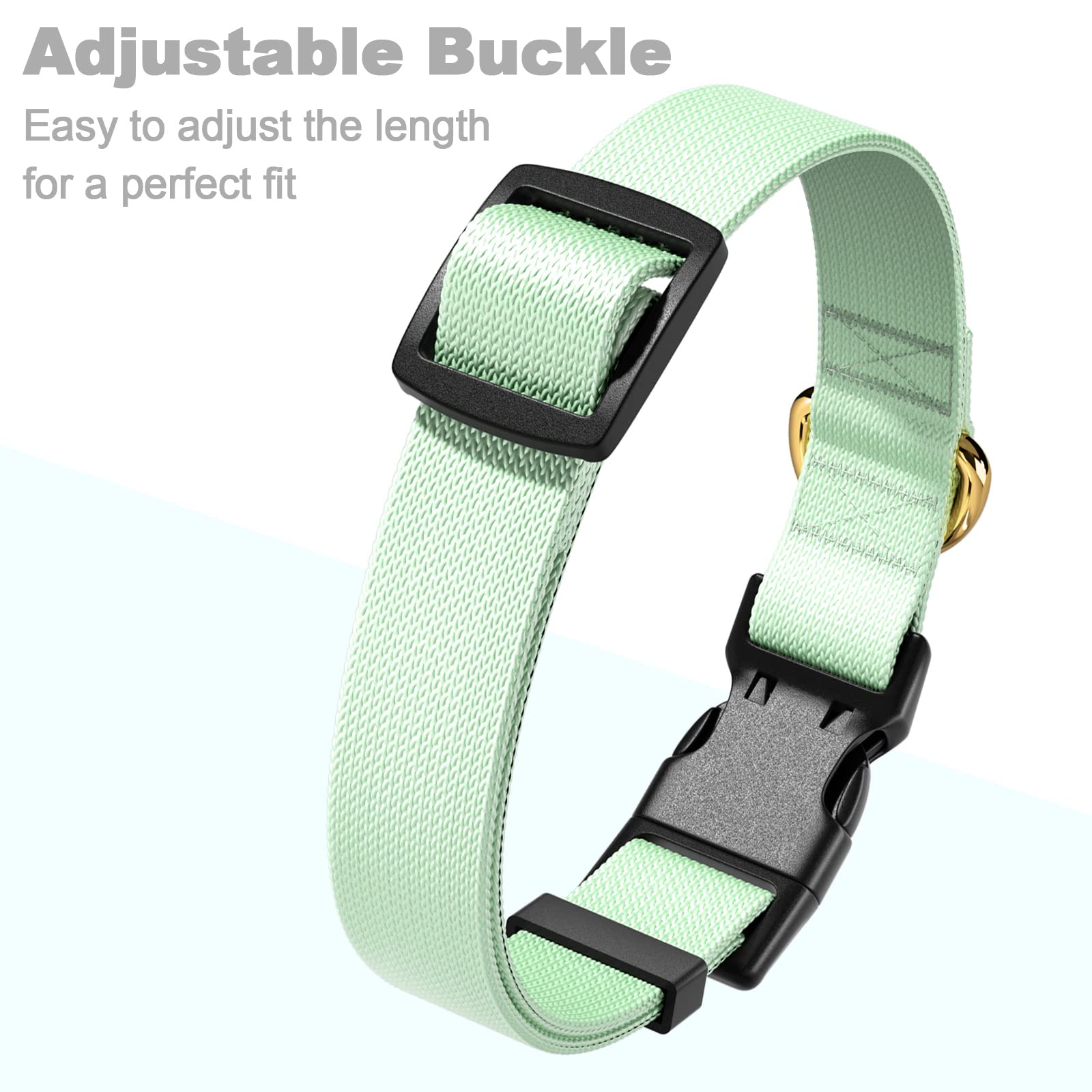 Rnivvi Dog Collar For Small Dogs, Classic Heavy Duty Adjustable Puppy Collar With Quick Release Buckle For Boy Girl & Female, Pe