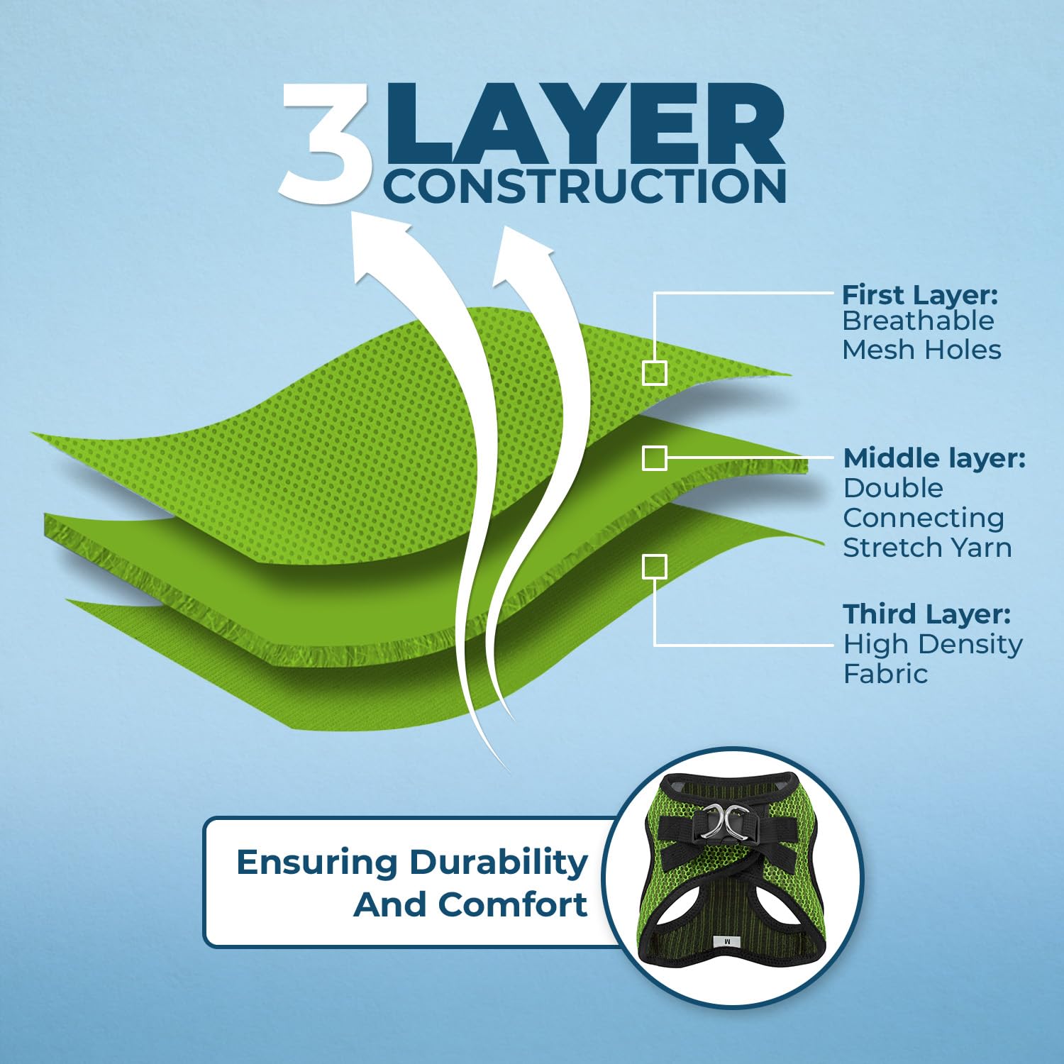 Voyager Step-In Air Dog Harness - All Weather Mesh, Reflective, No Pull Harness For Small, Medium Dogs, Cats - Secure With Hook & Loop Fastener, Buckle, Double D-Rings - Lime Green 2-Tone, L