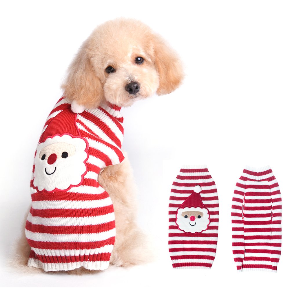 BOBIBI Dog Sweater Christmas Santa Pet Cat Winter Knitwear Warm Clothes