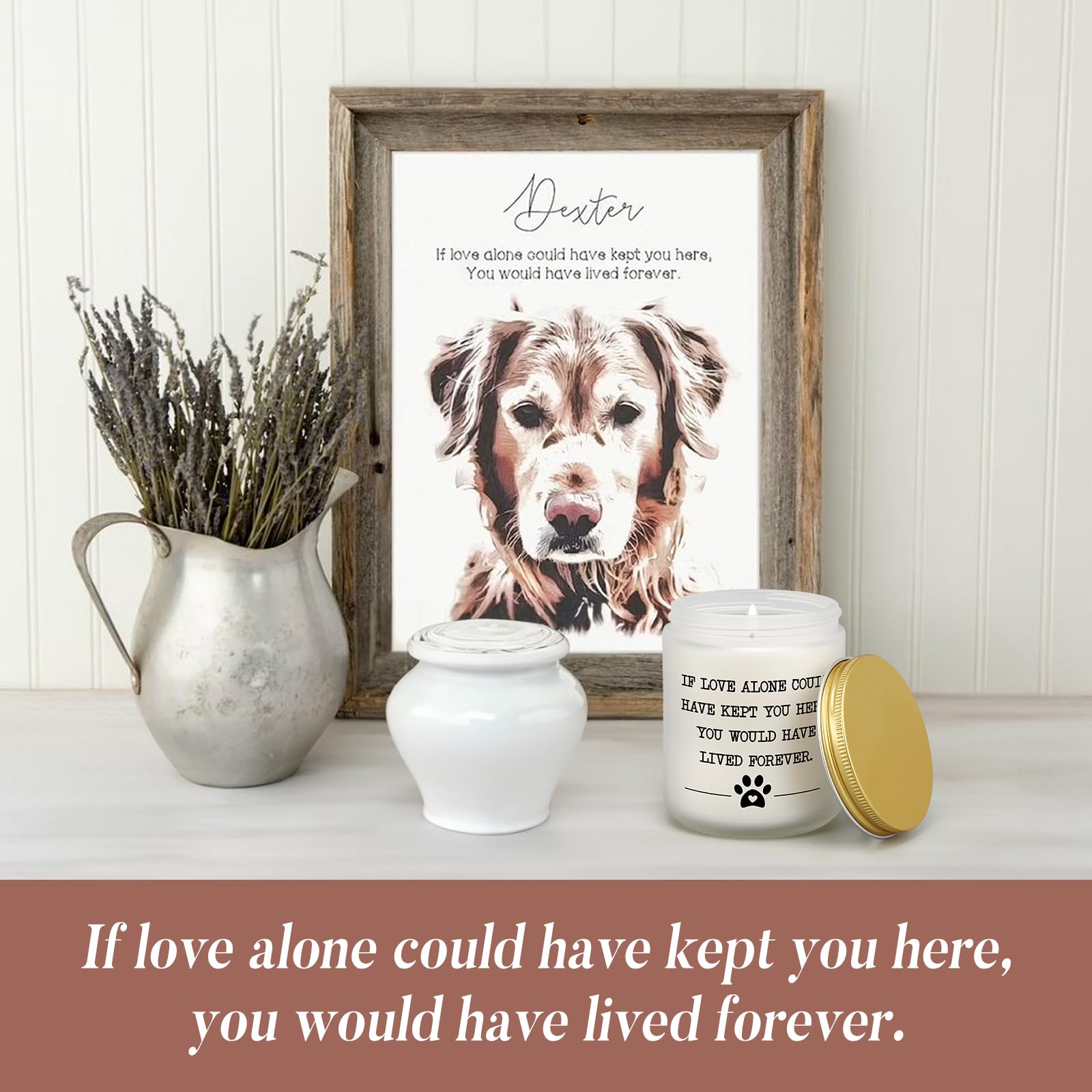 Pet Memorial Gifts For Loss Of Dog Cat, Sympathy Gift For Pets Loss, Dog Bereavement Cat Memorial Candle, Remembrance Present In