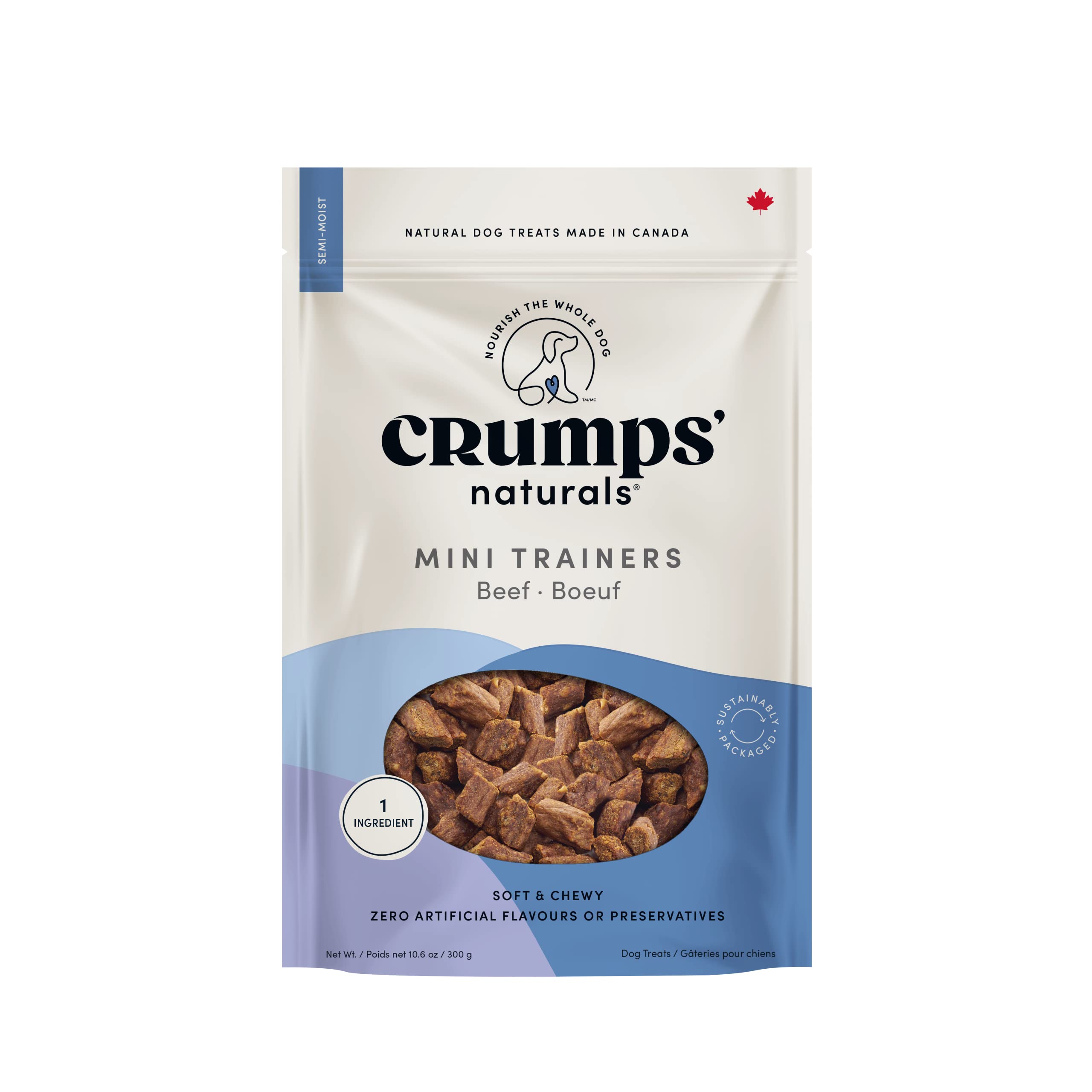 Crumps Natural Dog Mini Train Semi-Moist Beef 8.8 oz (250g)
