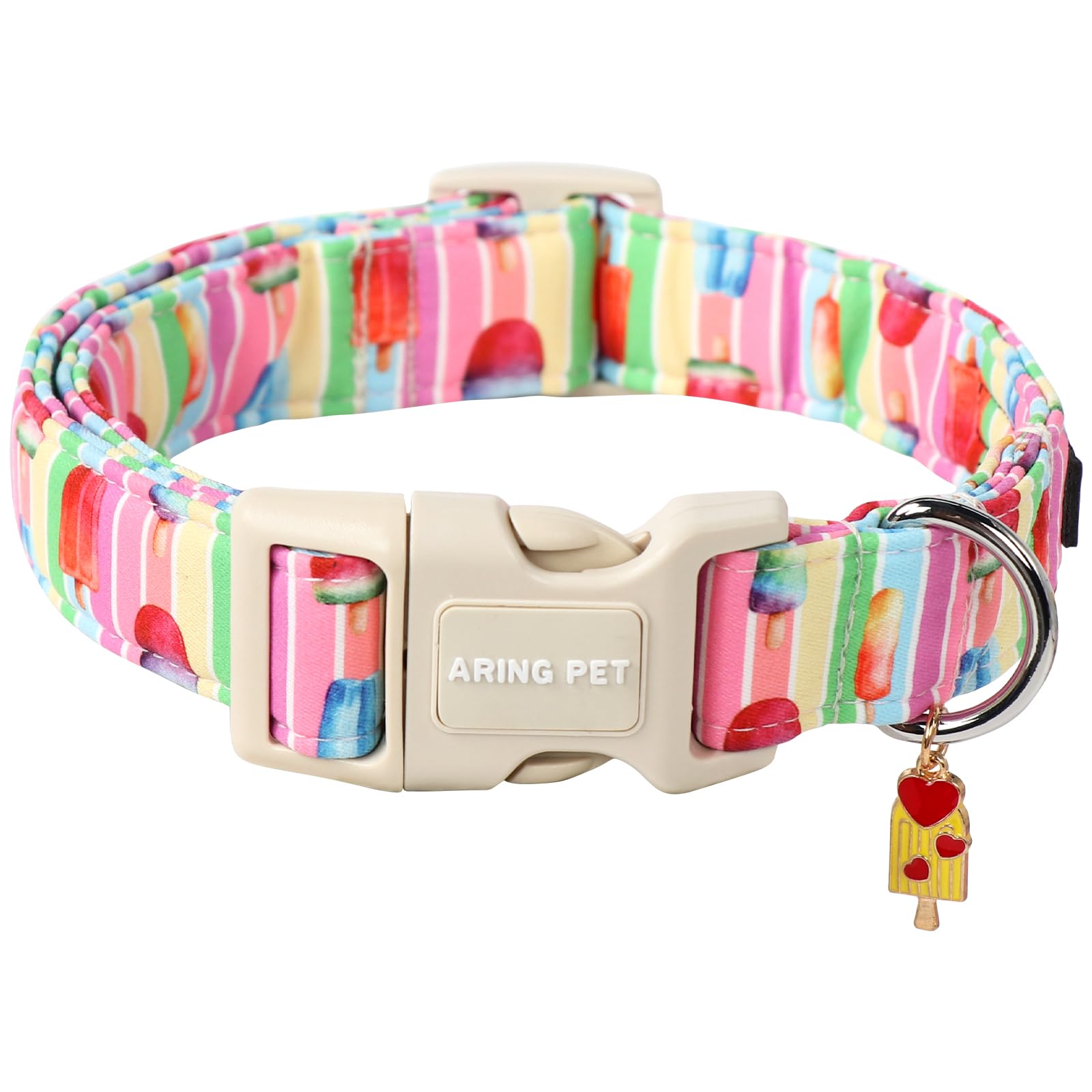 Aring Pet Summer Dog Collar-Cute Popsicle Dog Collar For Small Dogs, Adjustable Multicolor Ice Cream Pet Collars Puppy Collar Fo