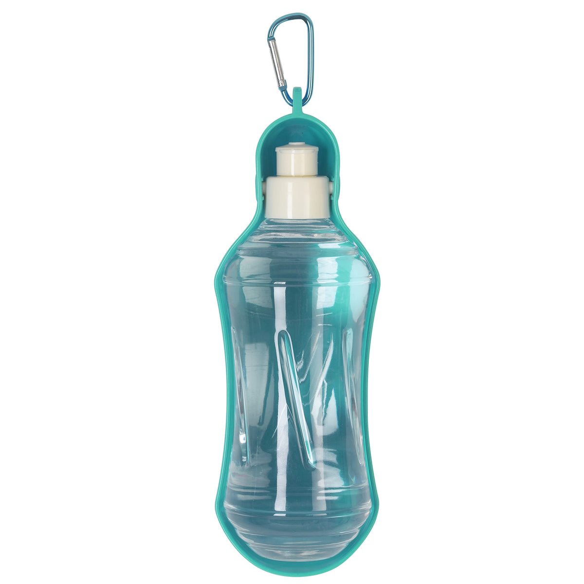 Pounce + Fetch 18 Oz. Travel Dispenser In Aqua Or Grey Pet Water Bottle, 3.2'X 3'X 9.7'